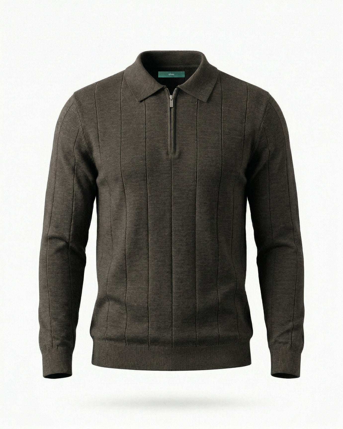 Polo Old Money con cremallera de manga larga