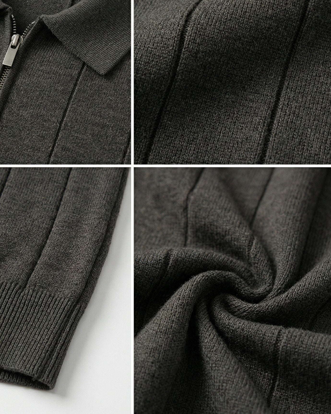 Polo Old Money con cremallera de manga larga