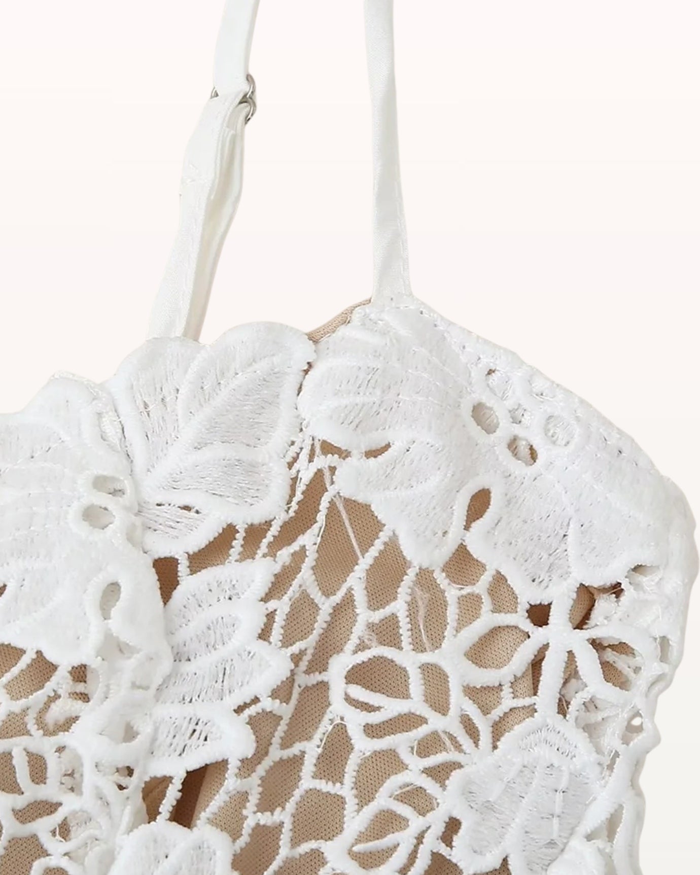 White Lace Mesh Sling Dress