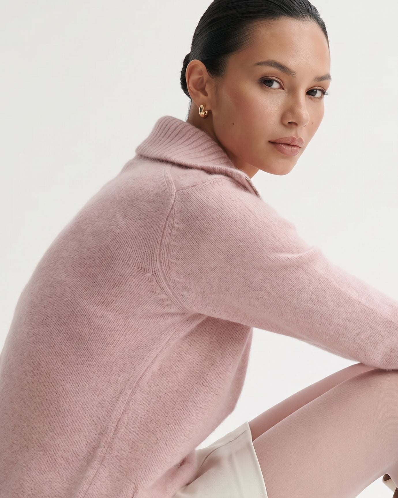 Georgina Zipper Cashmere Sweater