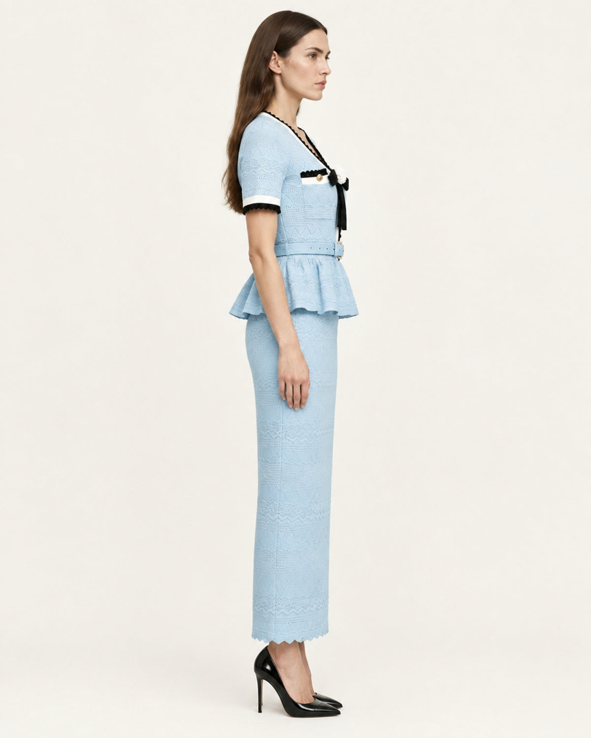 Diva Slim-Fit Knit Crewneck Set Top & Skirt