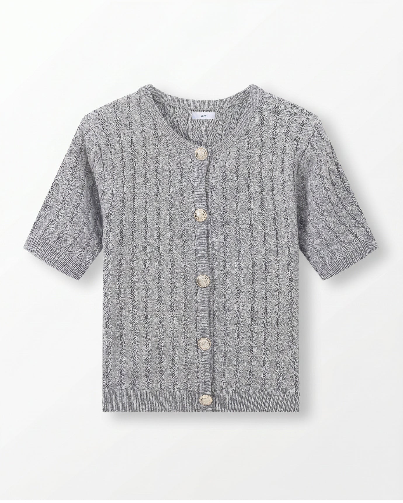 Slim Fit Knitted Short-sleeved Short Cardigan