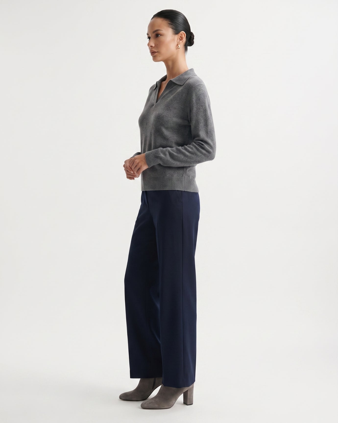 Cashmere Long Sleeve Polo Sweater