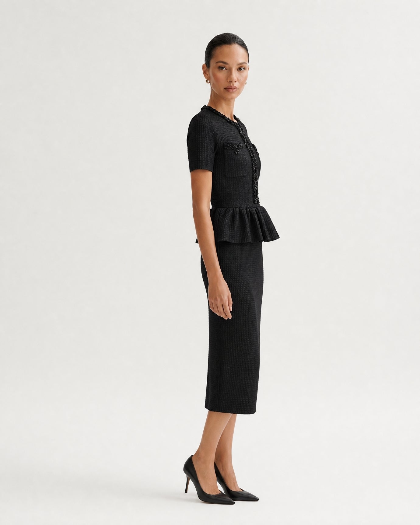Embellished Short Sleeve Dress