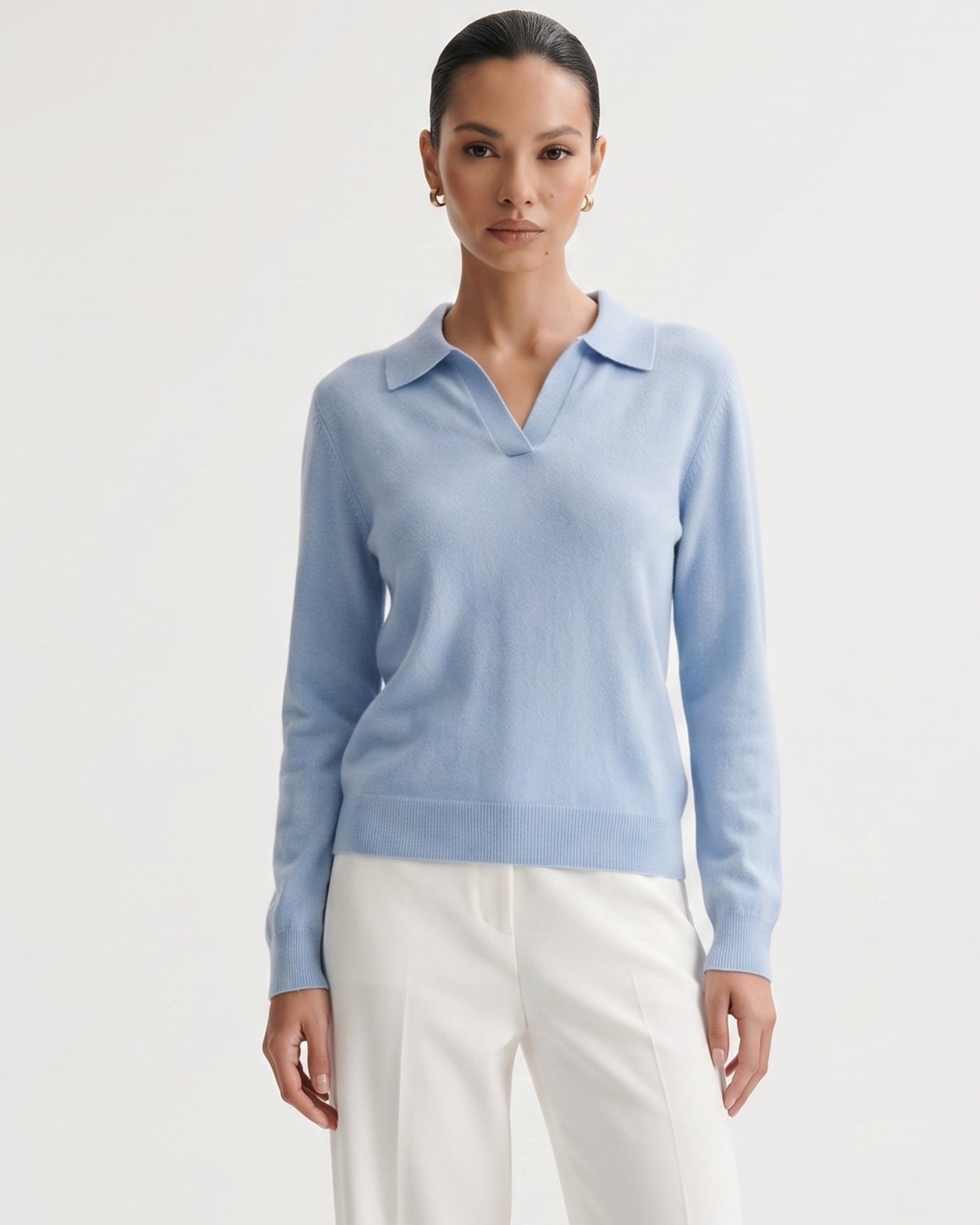 Cashmere Long Sleeve Polo Sweater