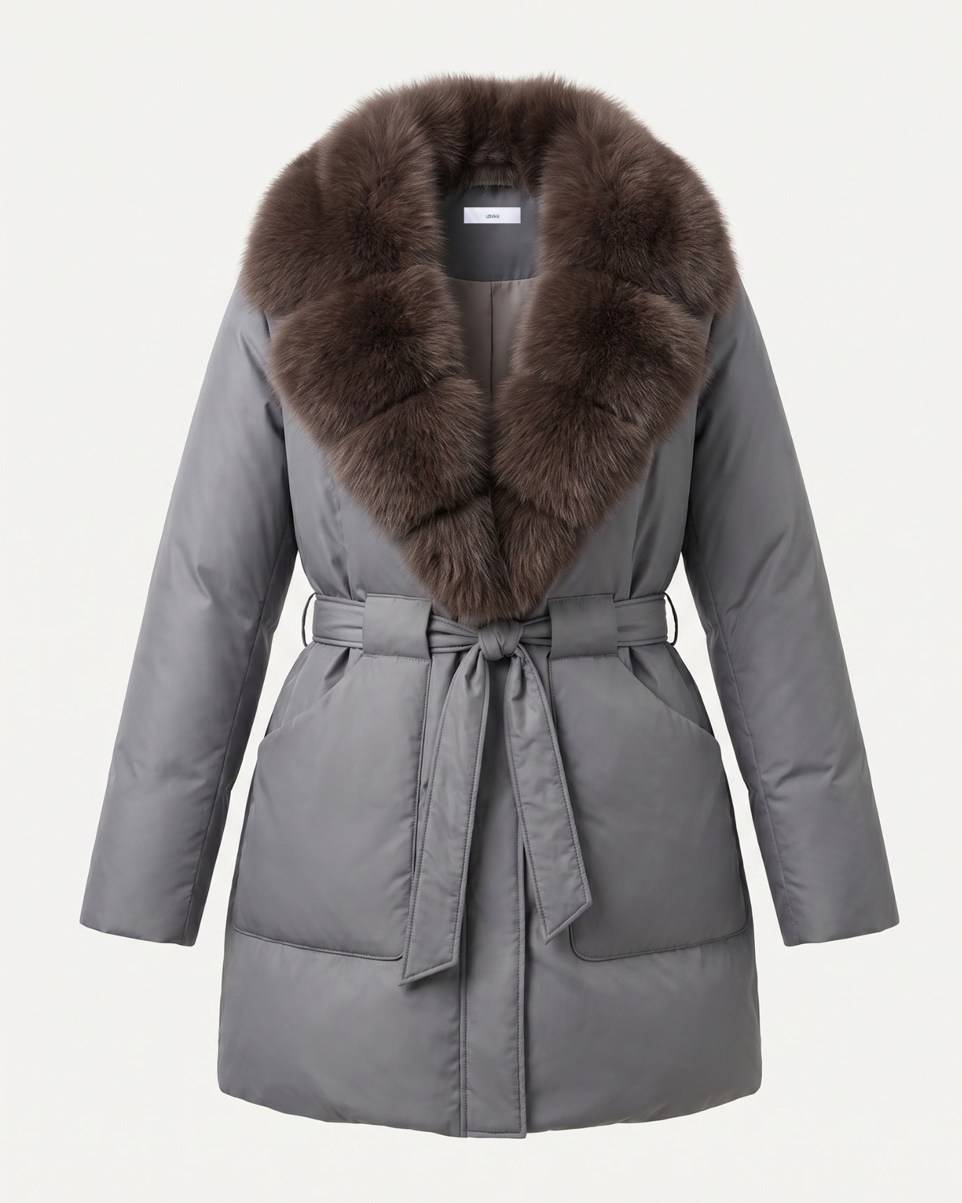 Sarah Real Fox Fur Fur Collar Thickened Warm Fur Coat