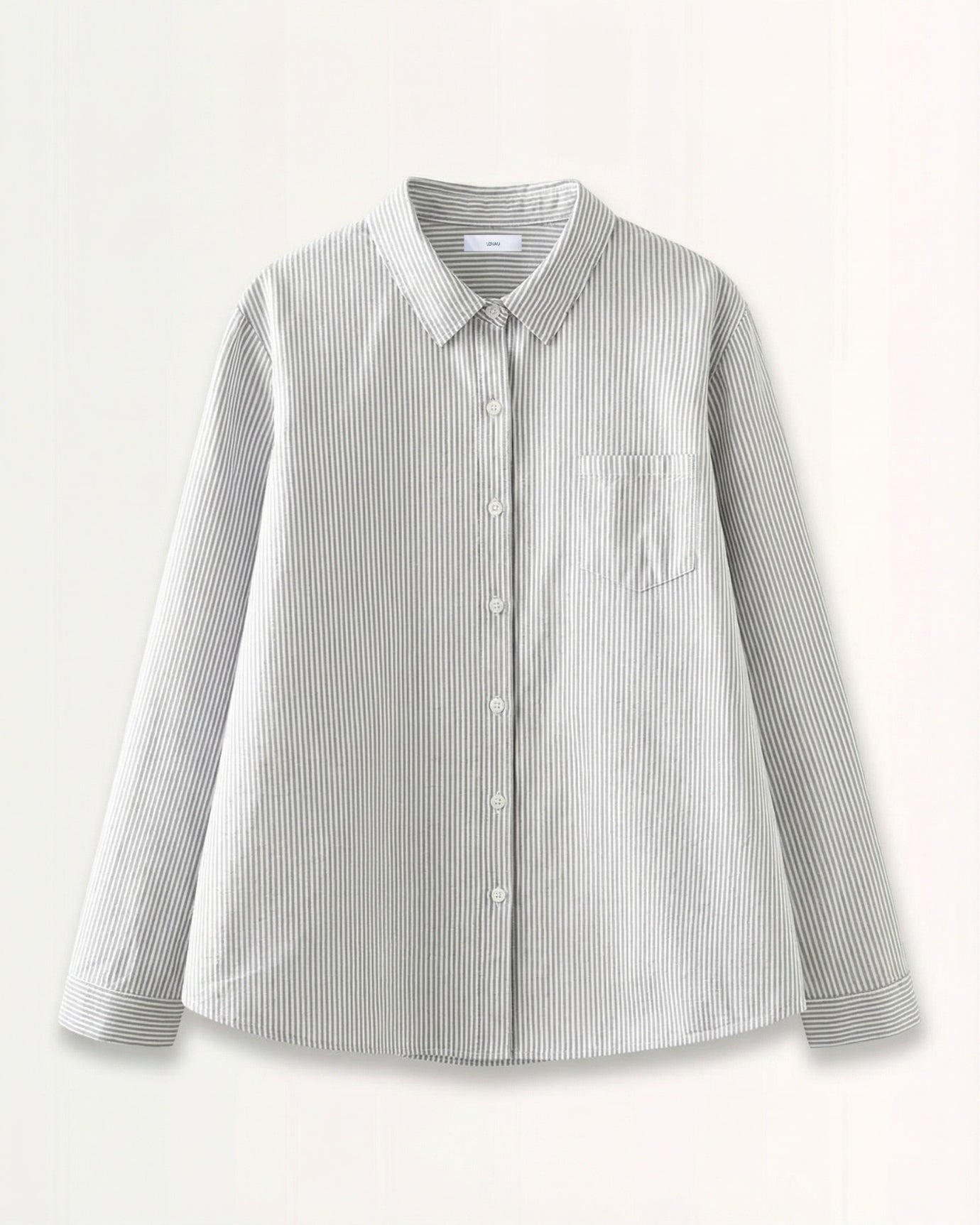 Cotton Oxford Striped Long-Sleeve Shirt