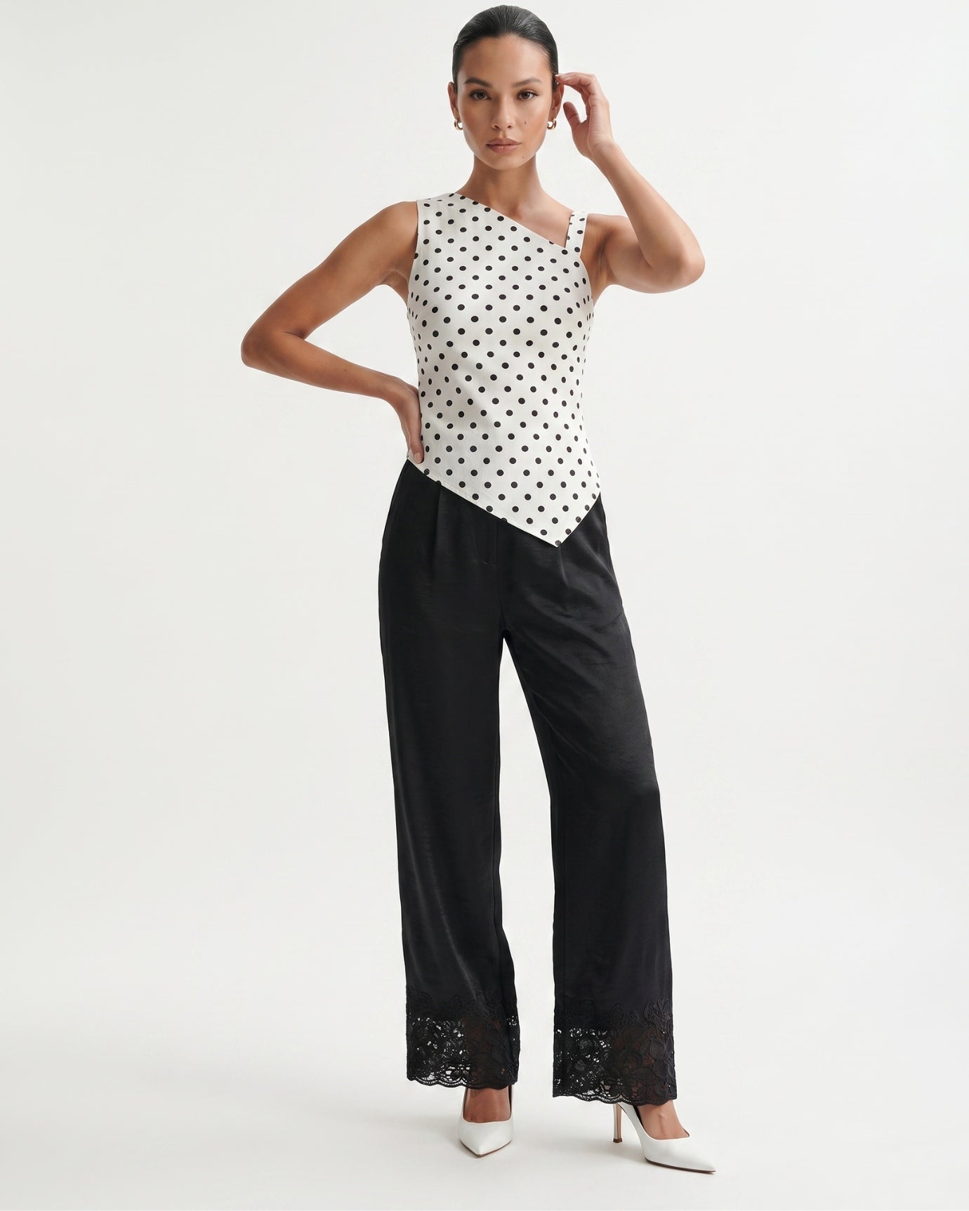 Jenny Embroidered Acetate Satin Wide-Leg Pants