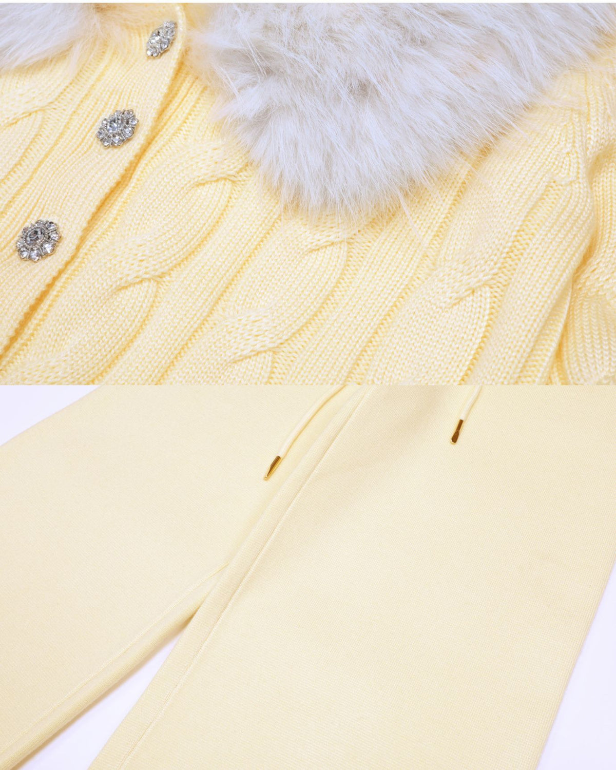 Rosy Slim-Fit Cardigan & Knit Pants Set