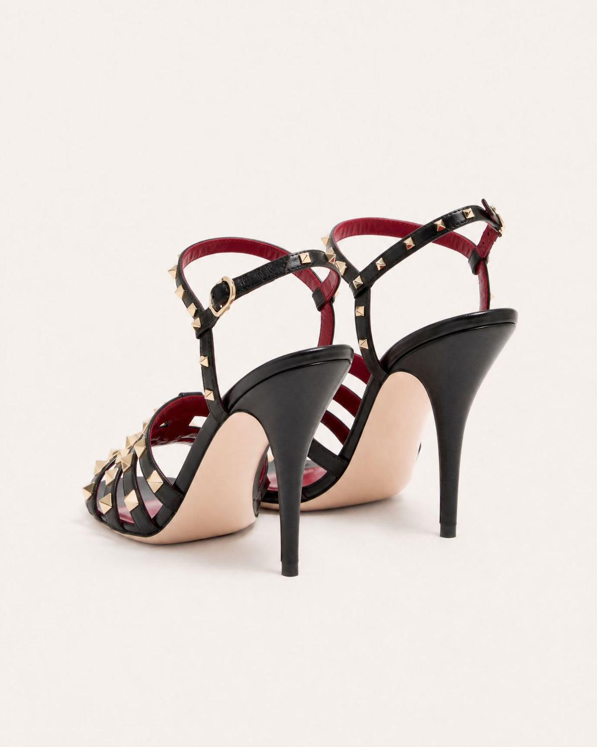 Rinna Open-Toe Studded Ankle-Strap Heels