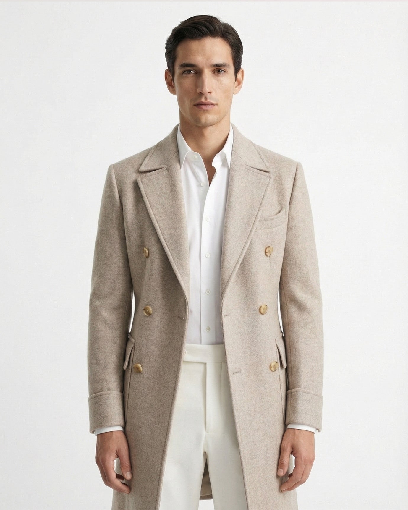 Ulster Collar Double-Breasted Wool Thick Coat