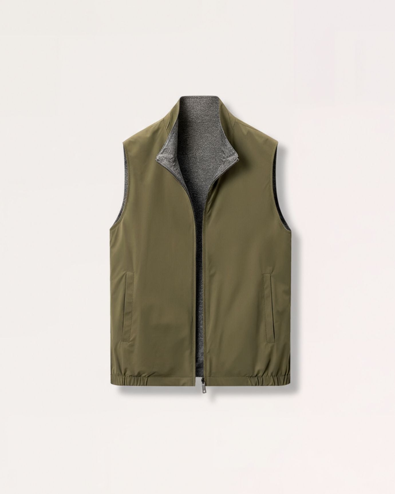 Reversible Wool Vest Men's Zipper | Lovau