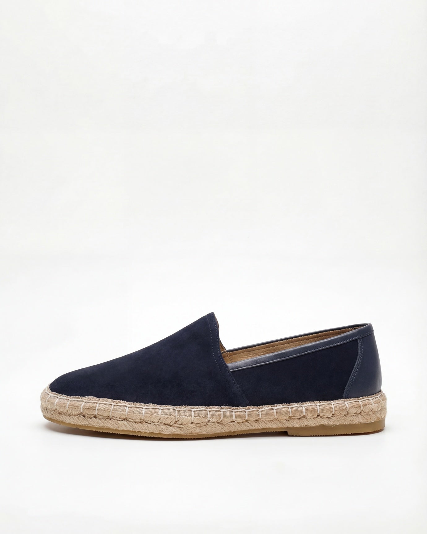 Mykonos Navy Blue Slip-On Suede Loafers Genuine Leather Casual Flats