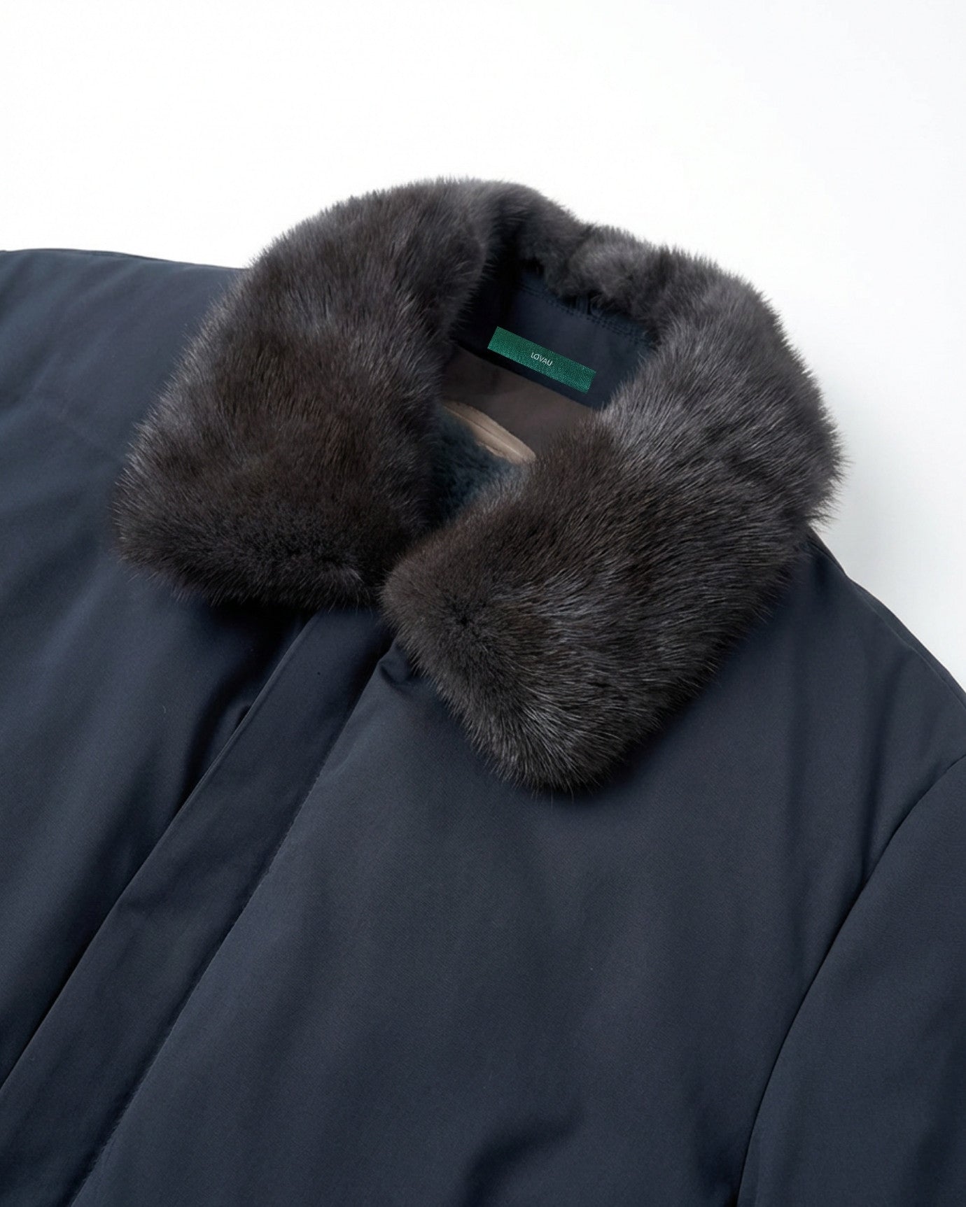 High-End Jacket with Mink Fur Collar & Detachable Rabbit Fur Liner