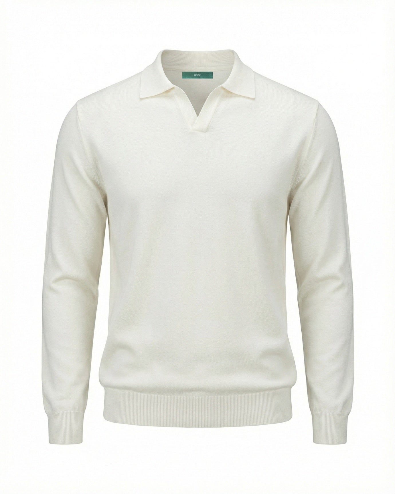 Polo de lana modal con cuello de gaviota