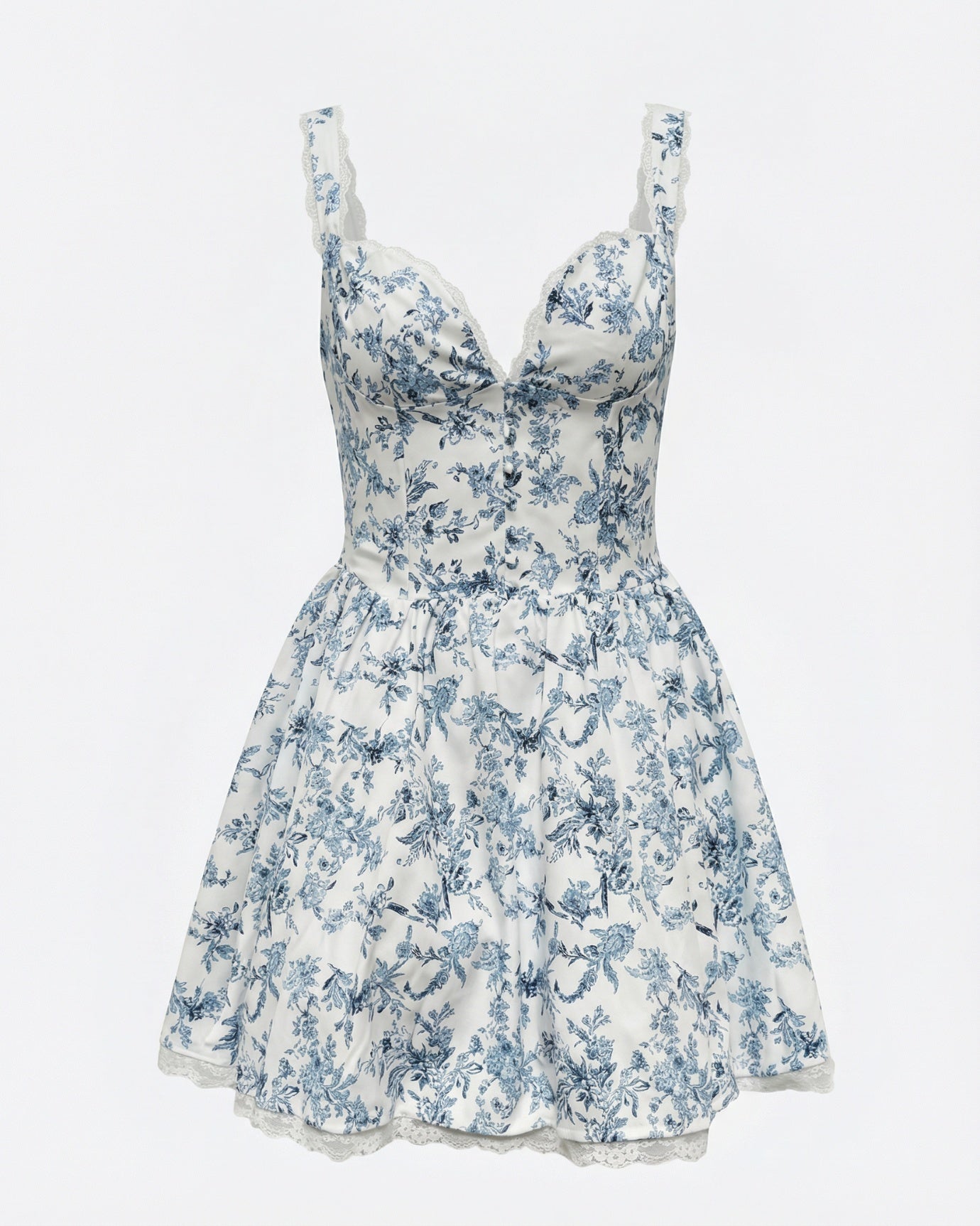 Vestido mini azul con corsé Summer Diona