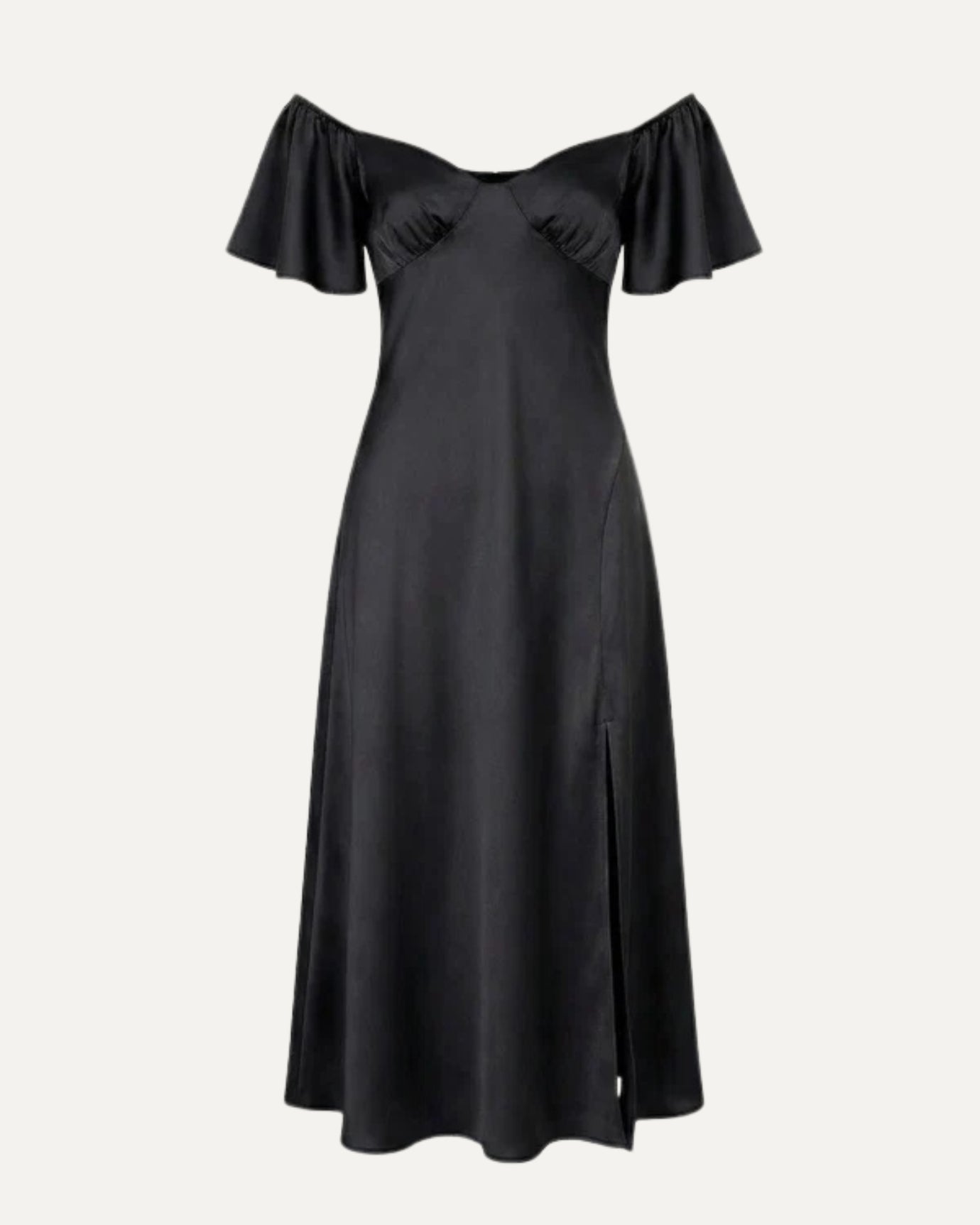 Elegant women's v-neck dress in mulberry silk, romantic fit, quiet luxury