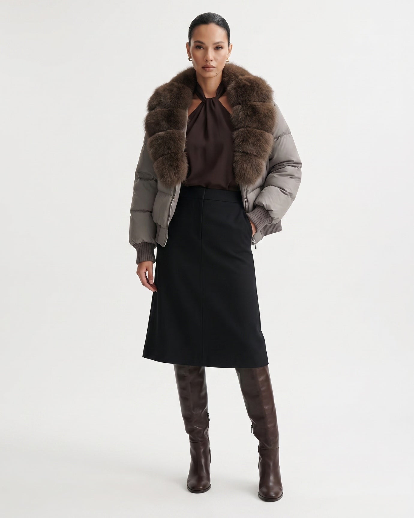 Fur Collar Down Jacket Thickened and Warm