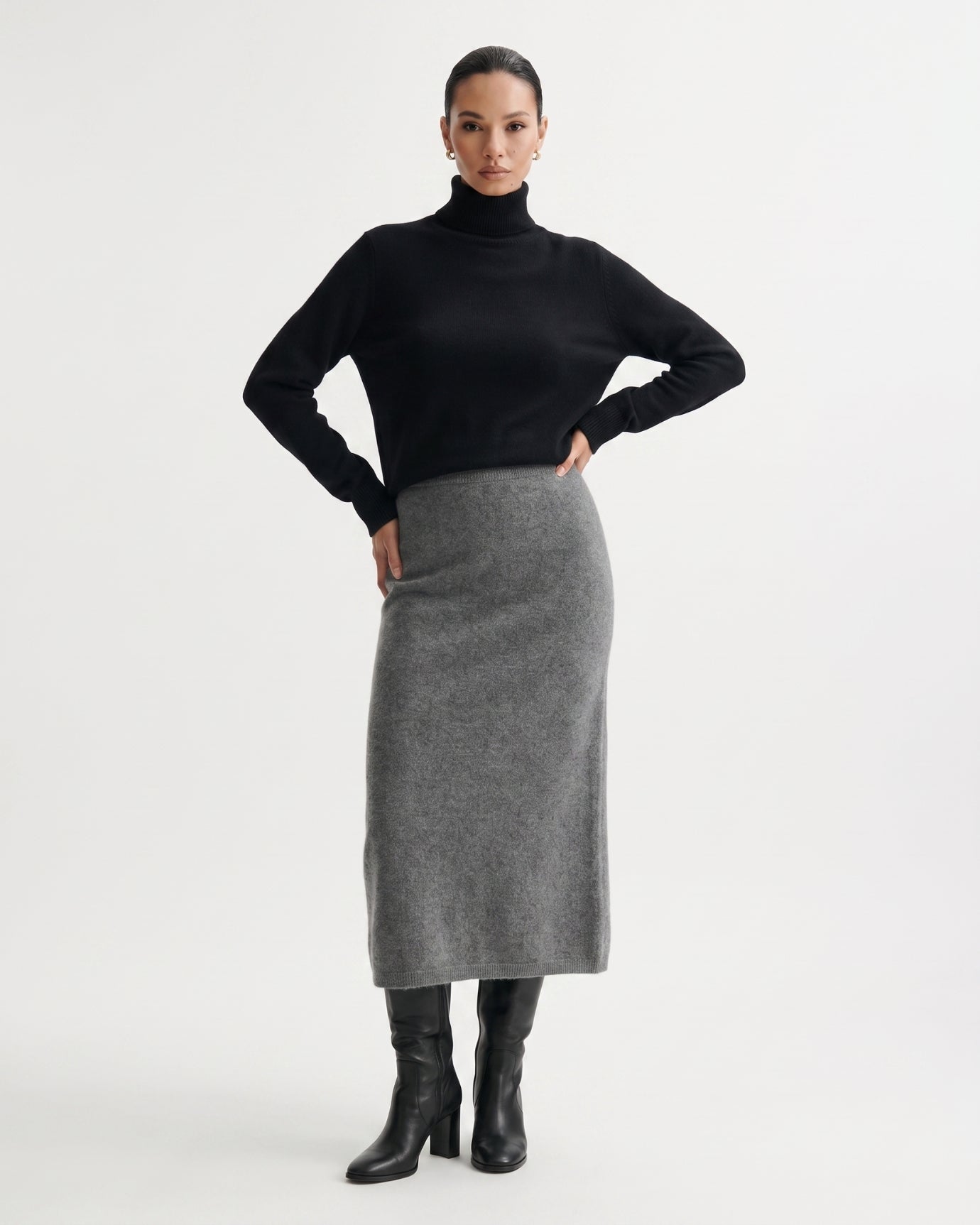 Luxury Cashmere Midi Skirt