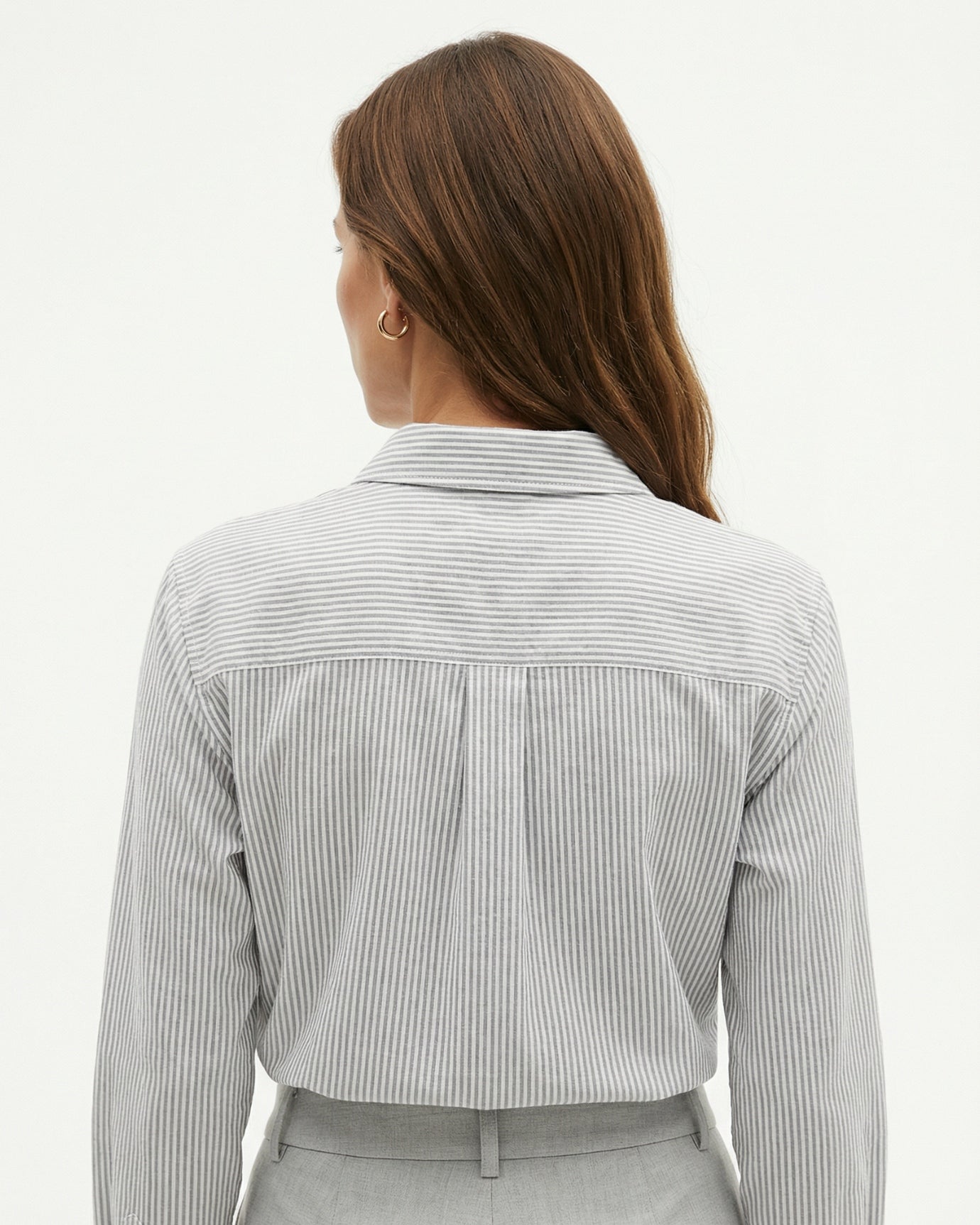 Cotton Oxford Striped Long-Sleeve Shirt