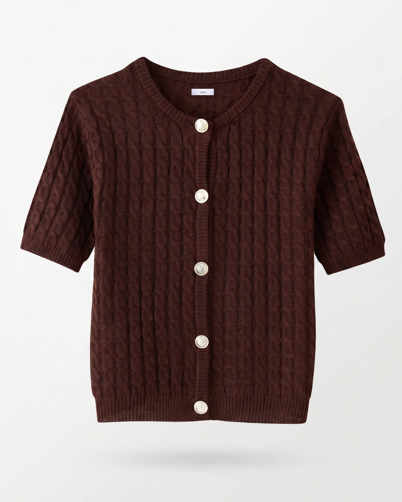Slim Fit Knitted Short-sleeved Short Cardigan