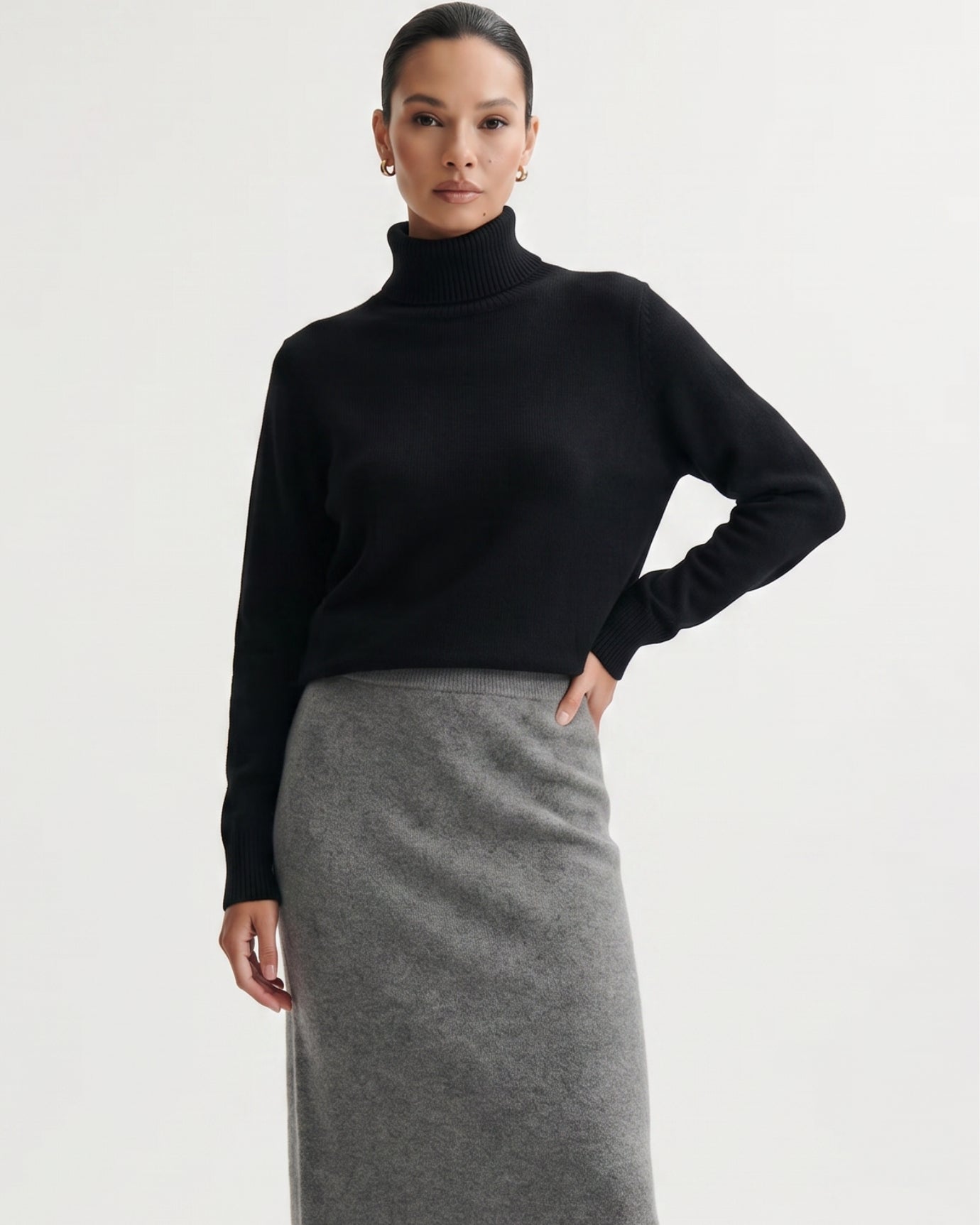 Luxury Cashmere Midi Skirt