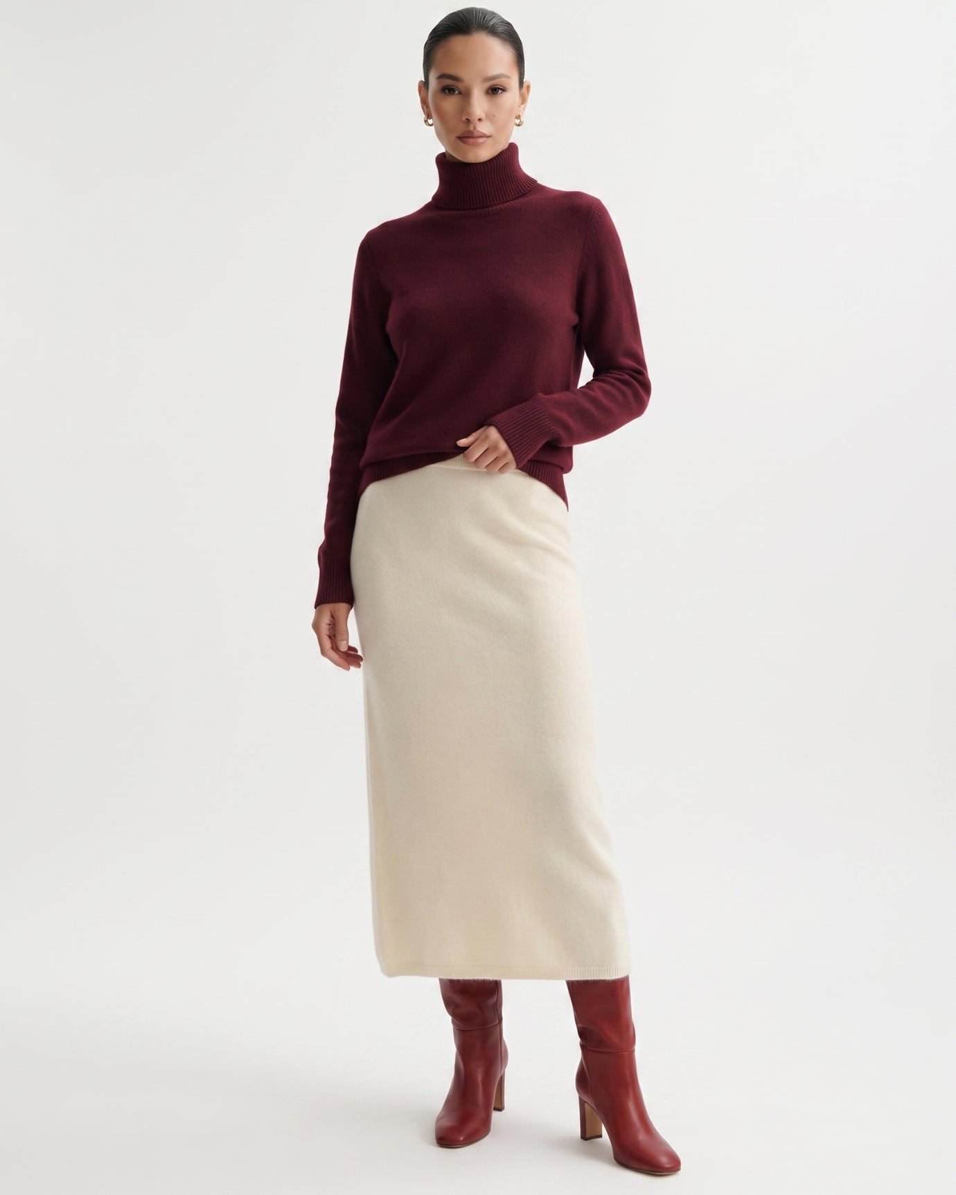 Luxury Cashmere Midi Skirt