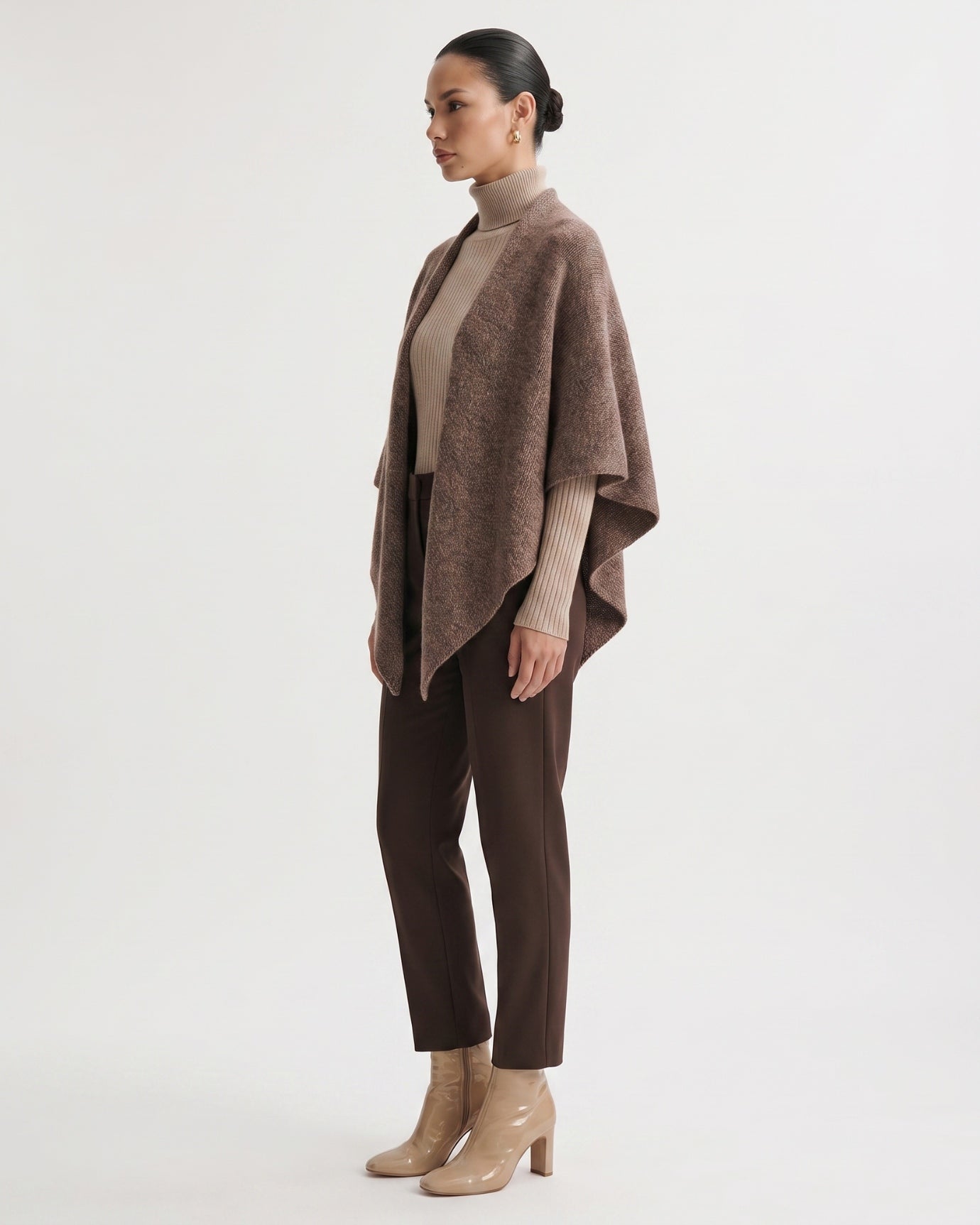 Kira Cashmere Thickened Knit Triangle Shawl