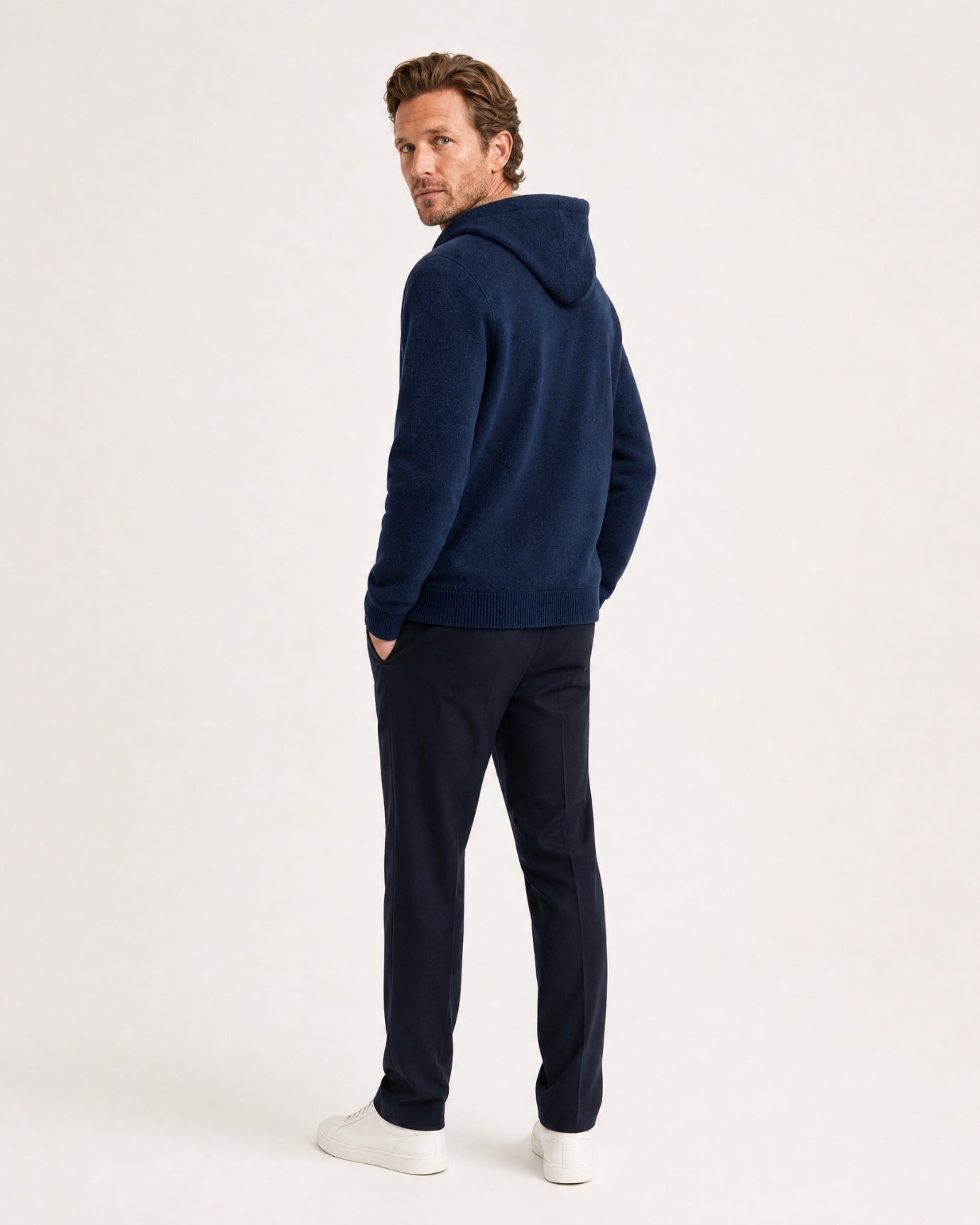 Cashmere Full-Zip Thickened Hooded Cardigan