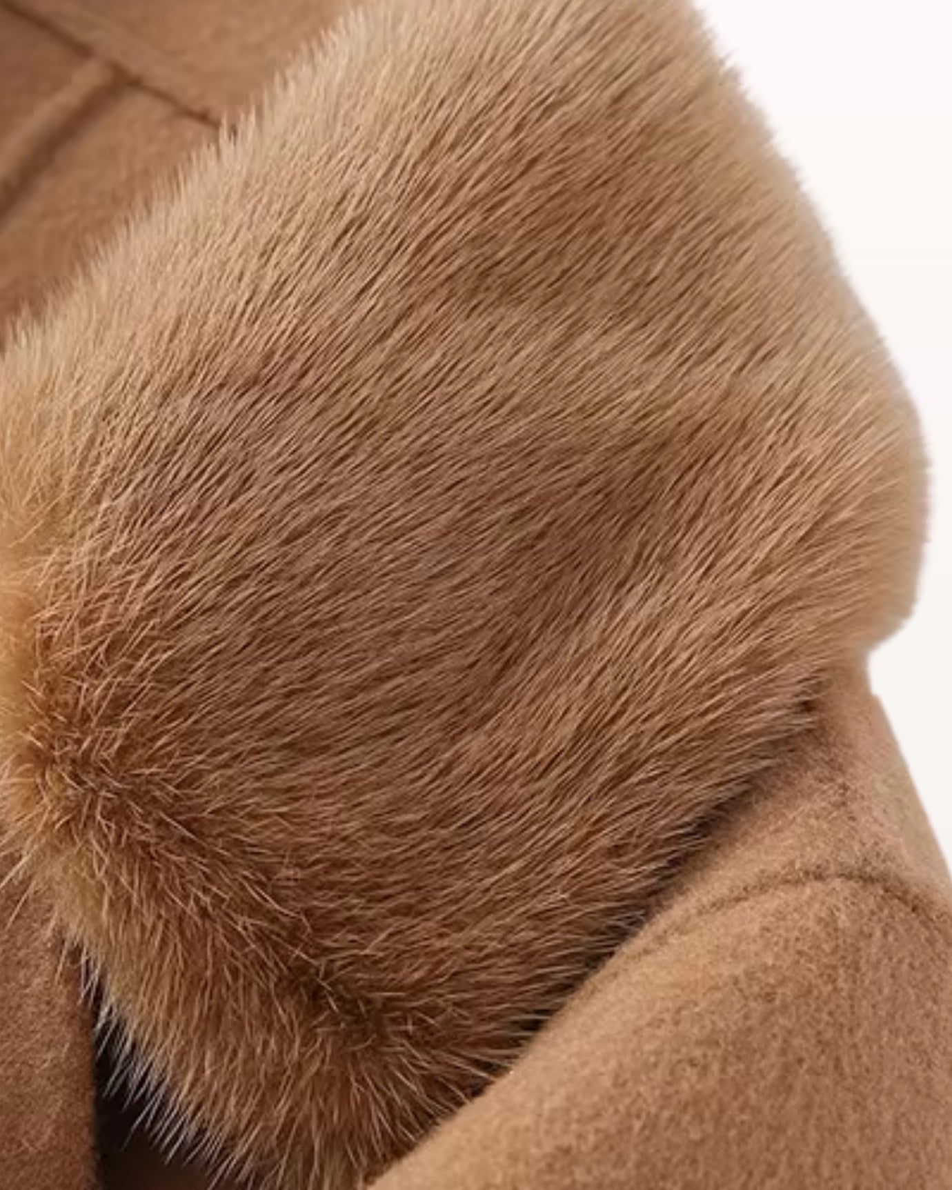 Divina High-end Mink Fur Collar Cashmere & wool coat