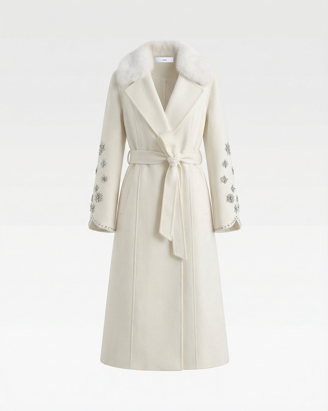 Divina High-end Mink Fur Collar Cashmere & wool coat