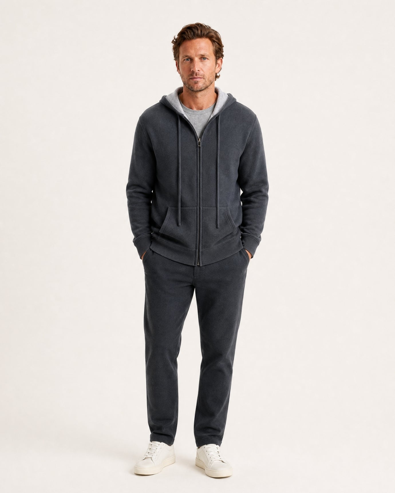 Cashmere Full-Zip Thickened Hooded Cardigan