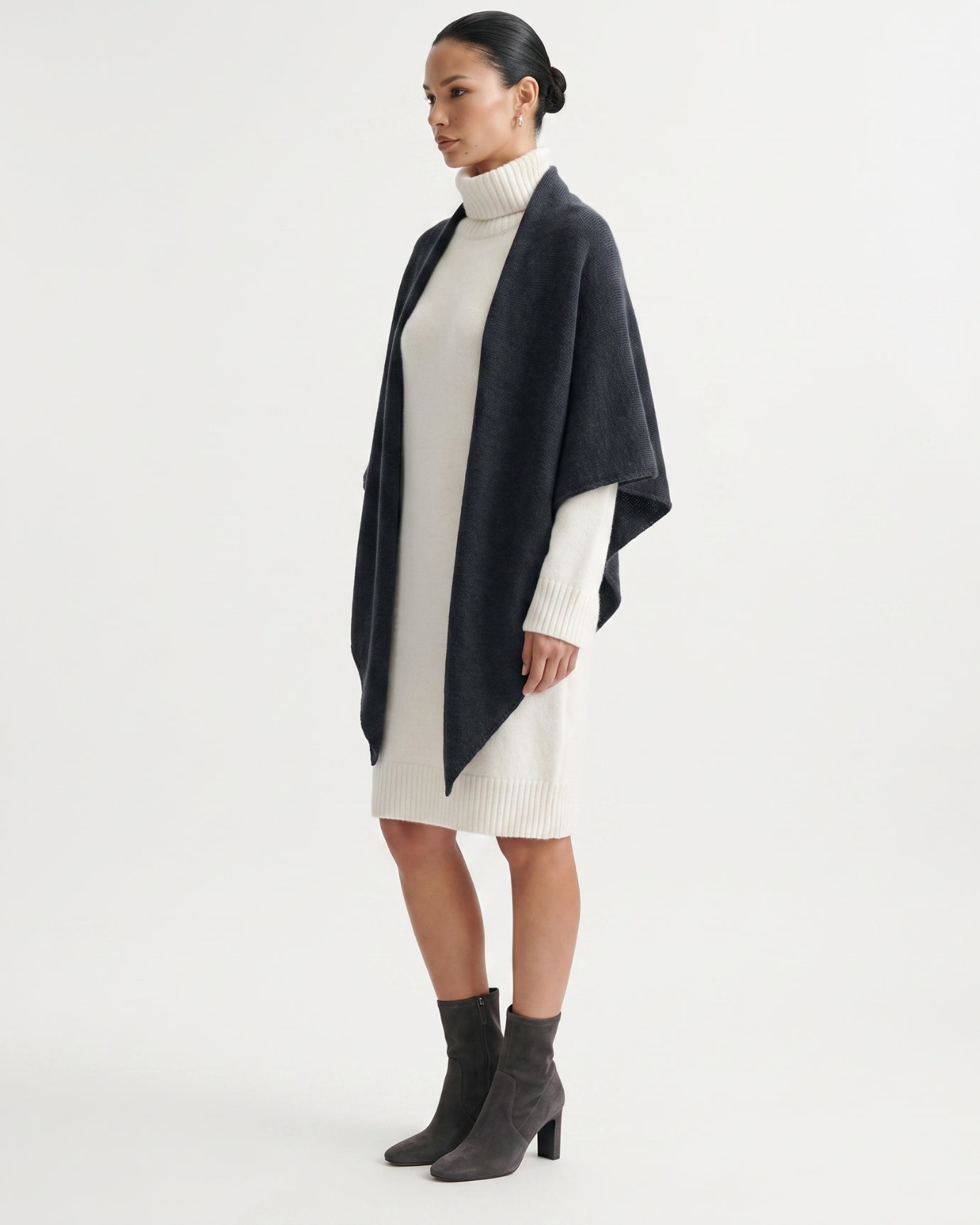 Kira Cashmere Thickened Knit Triangle Shawl