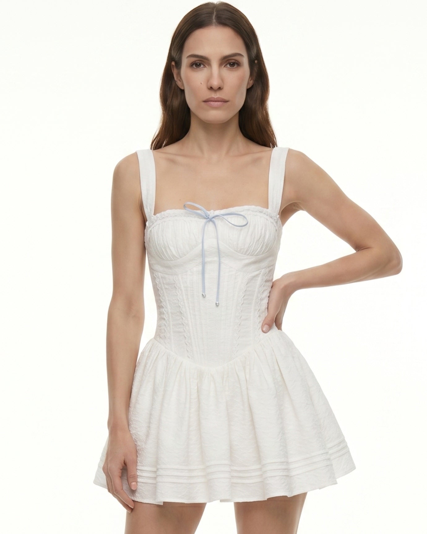 Kiara French White Lace Dress