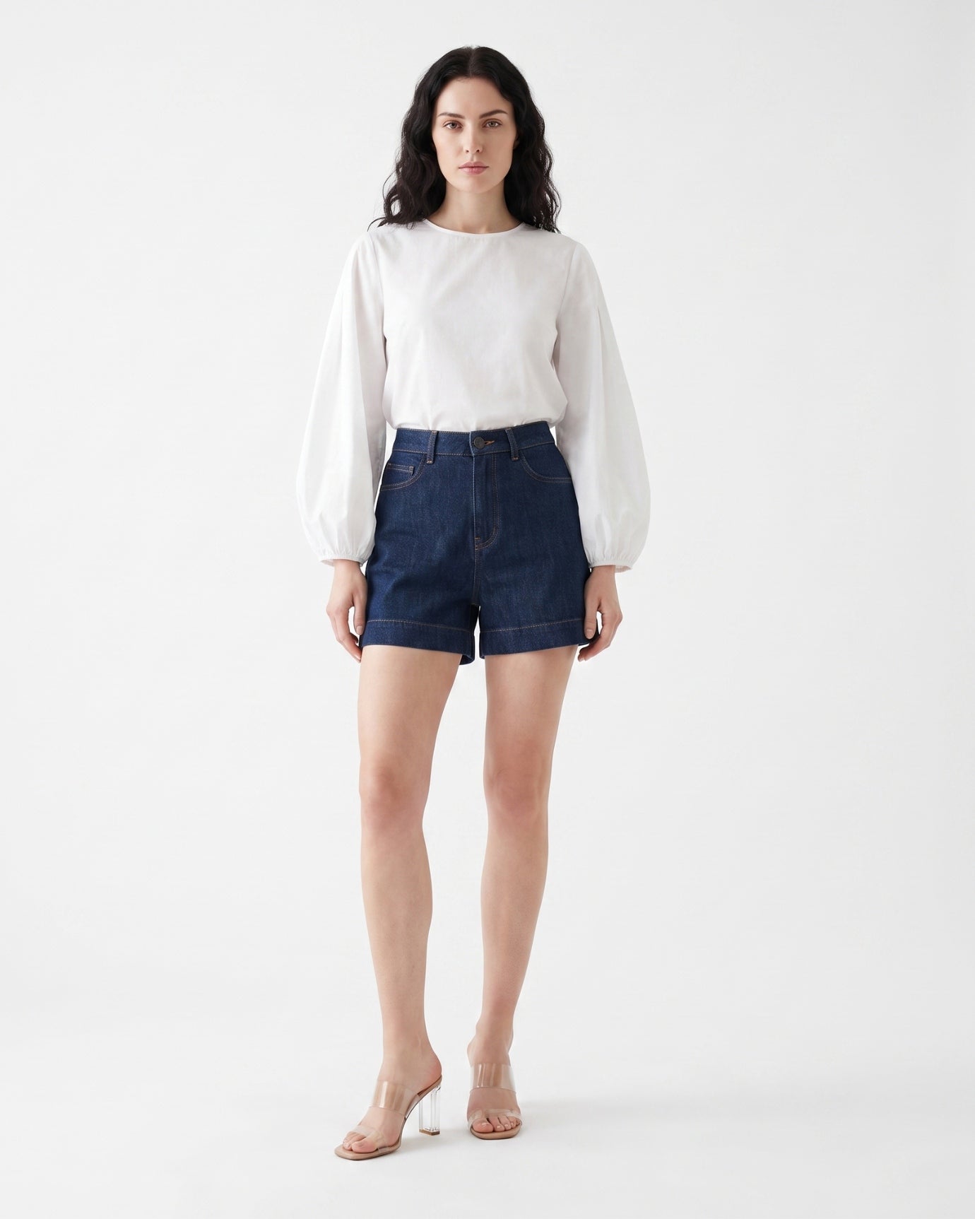 Dark Blue Denim Shorts