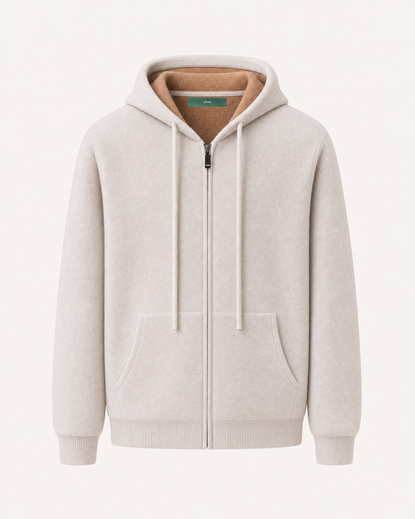 Cashmere Full-Zip Thickened Hooded Cardigan