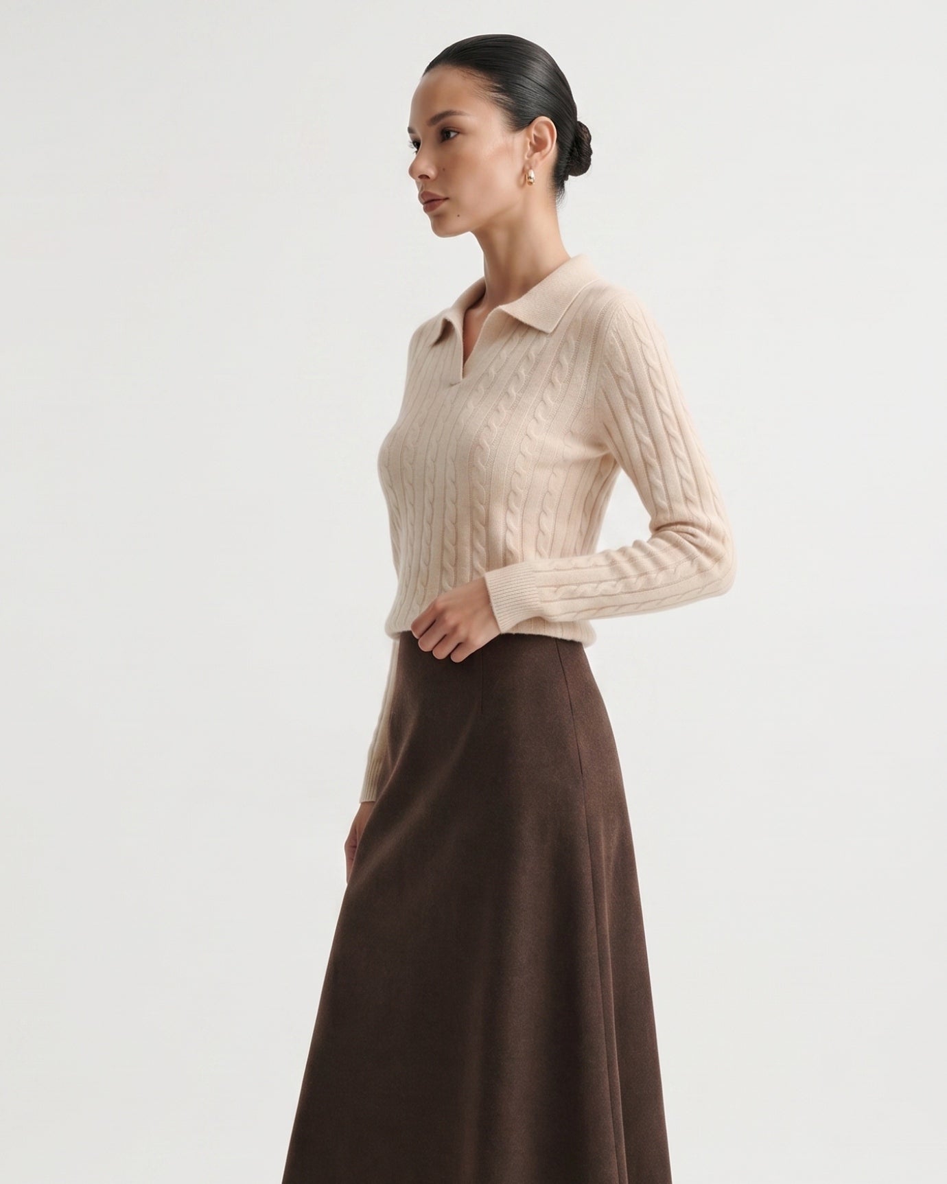 Kira Cashmere Polo Sweater