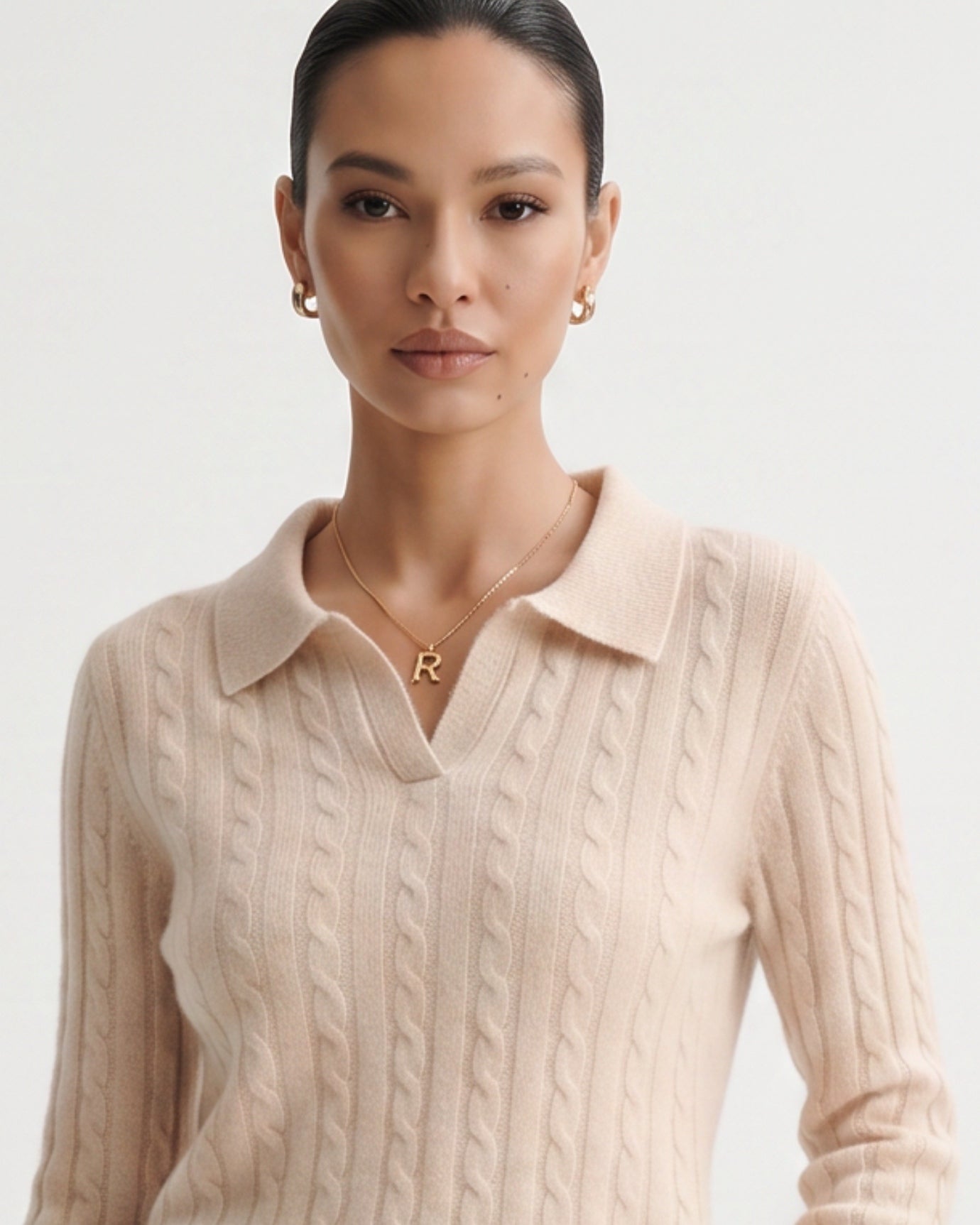 Kira Cashmere Polo Sweater