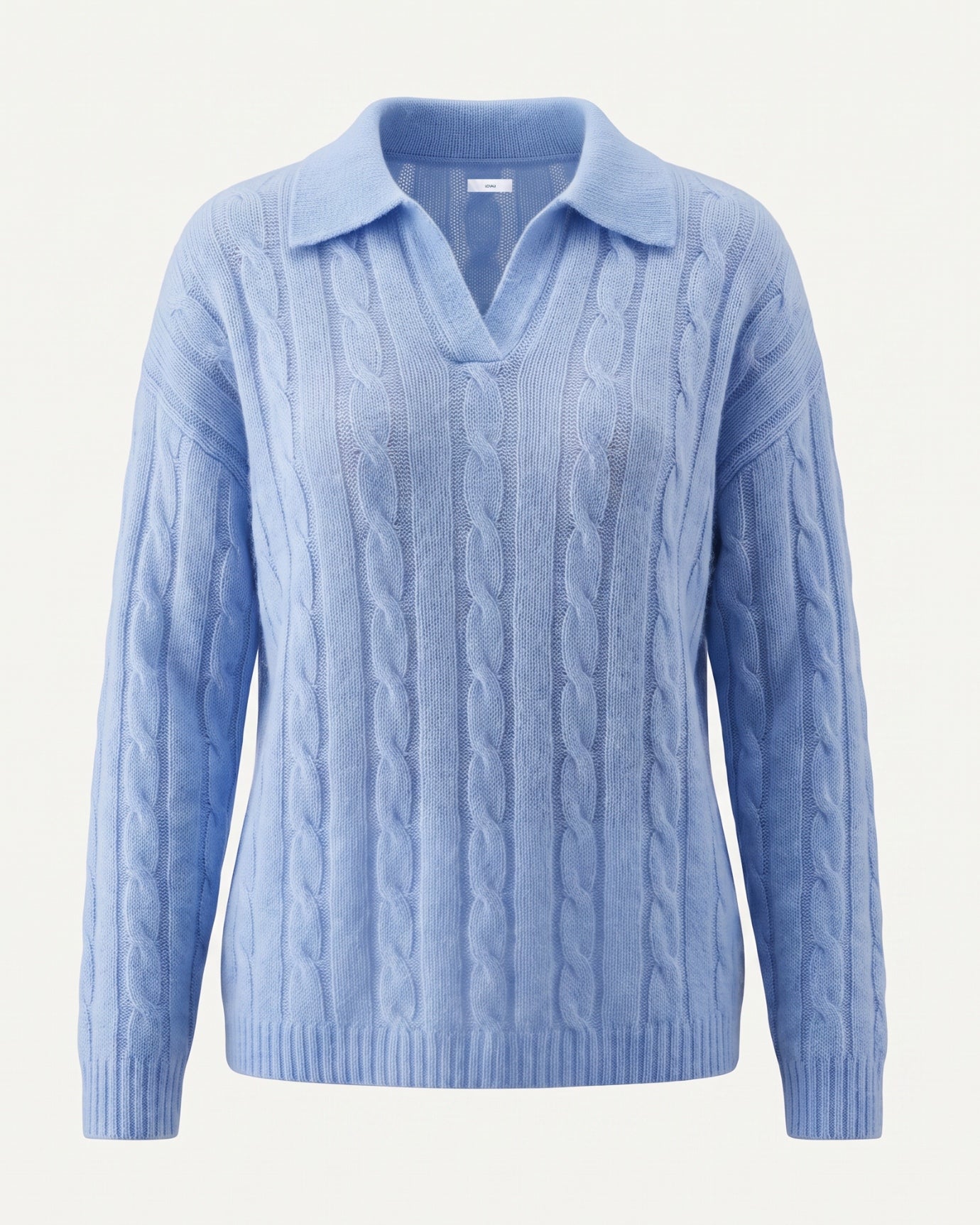 Dina Cashmere & Mulberry Silk Long Sleeve Polo Oversized