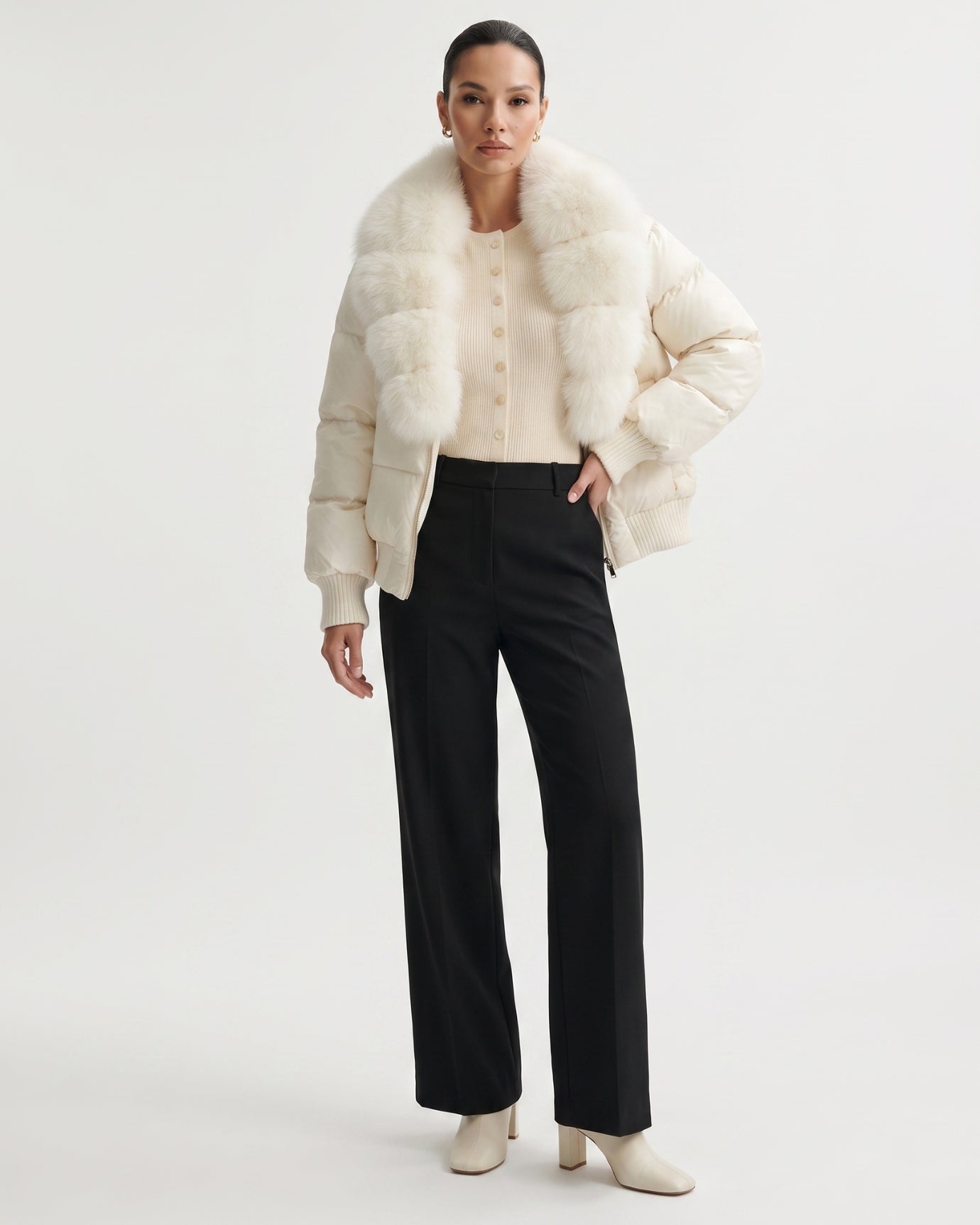 Fur Collar Down Jacket Thickened and Warm