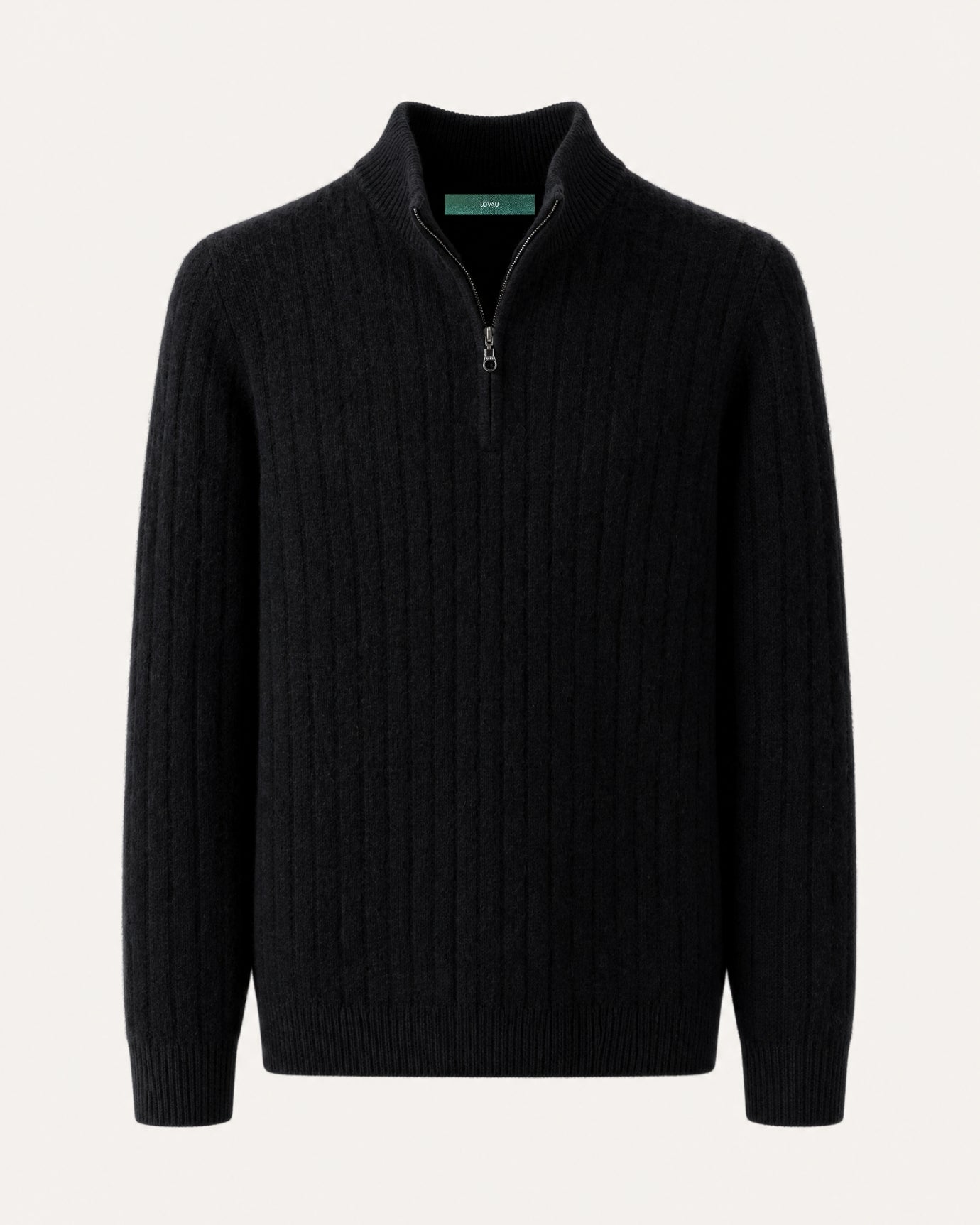 Cashmere Half-Zip Thick Cable Knit Knitwear