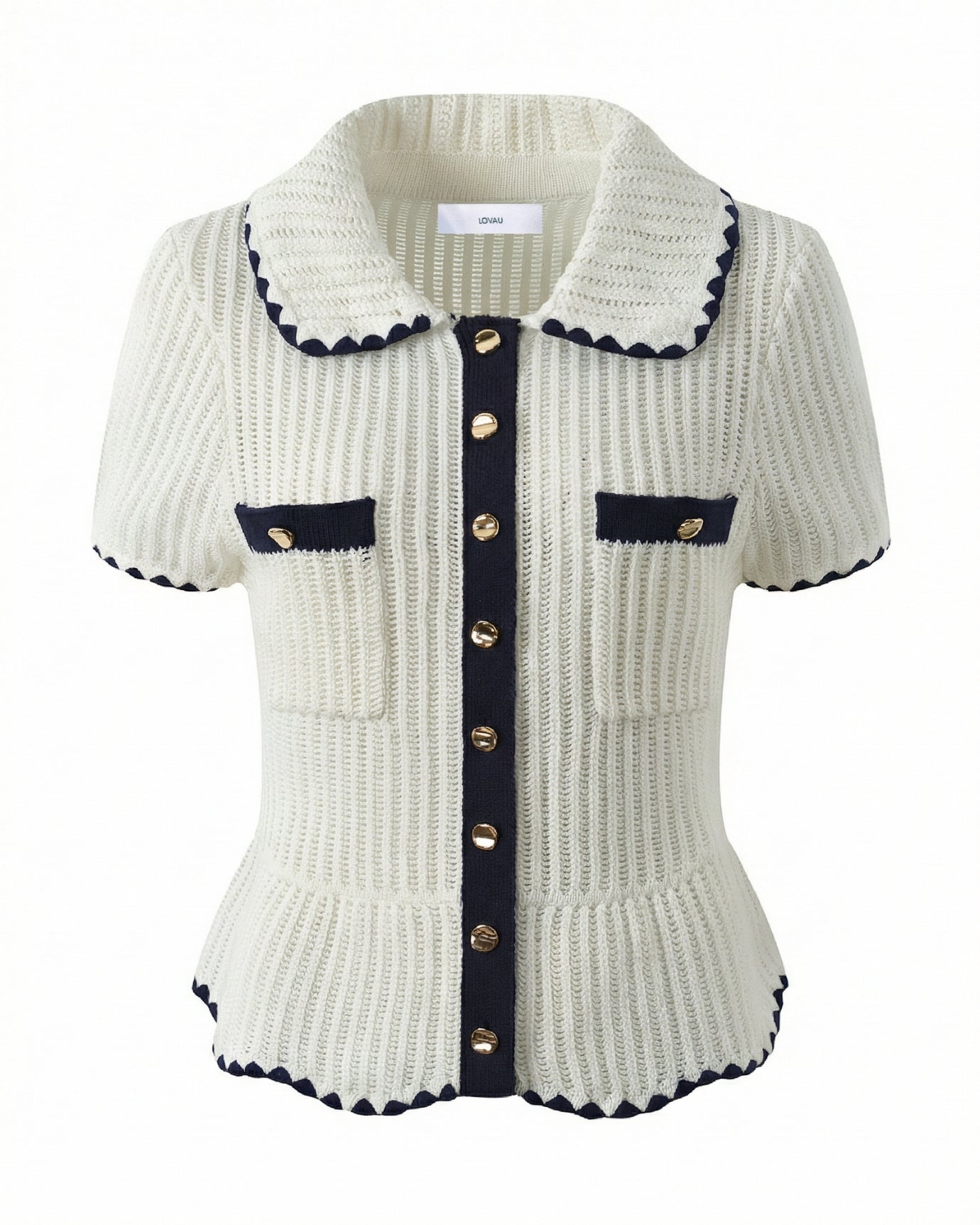 Elegant Short-Sleeve Knit Top