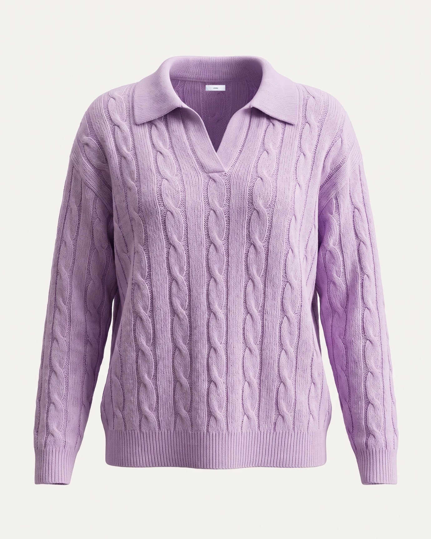Dina Cashmere & Mulberry Silk Long Sleeve Polo Oversized
