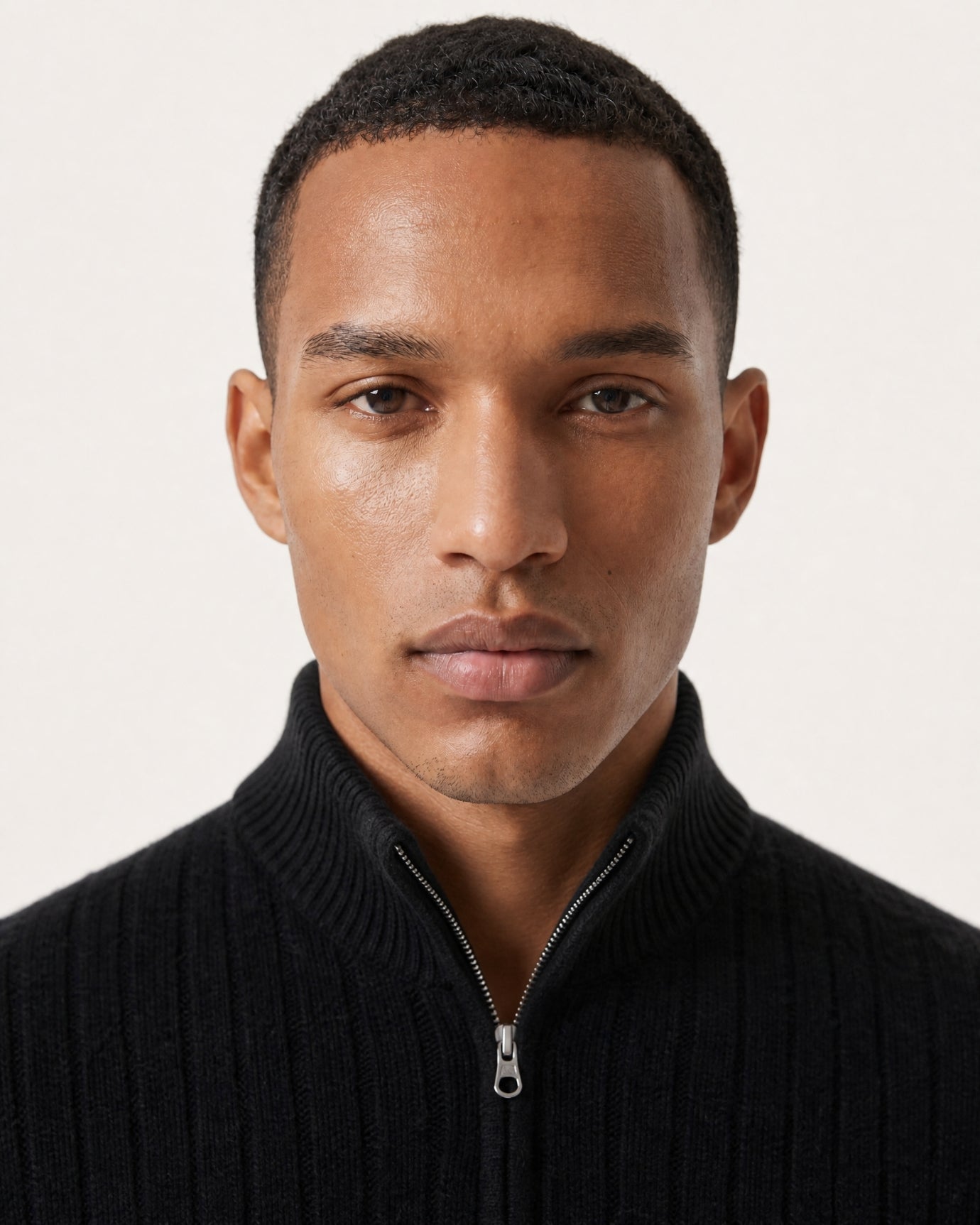 Cashmere Half-Zip Thick Cable Knit Knitwear
