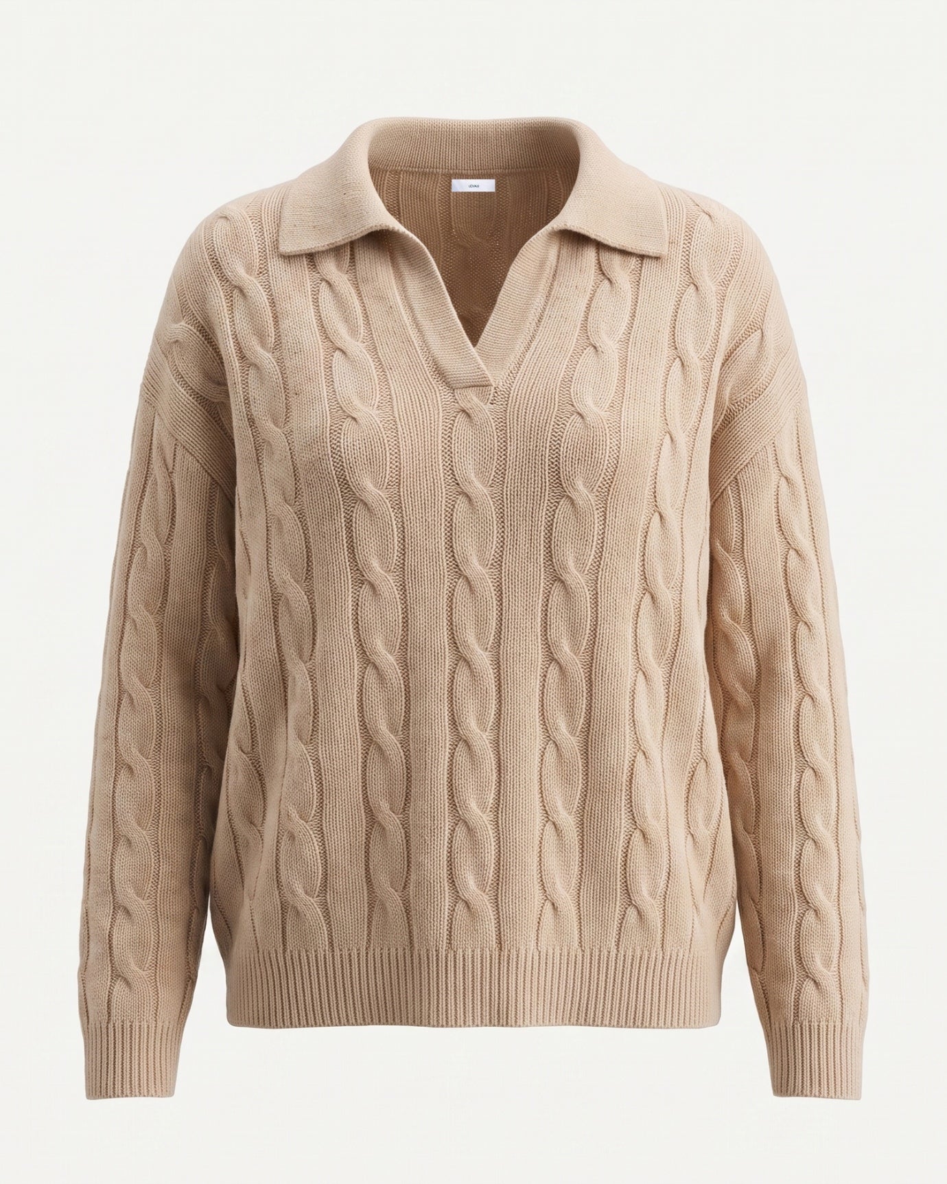 Dina Cashmere & Mulberry Silk Long Sleeve Polo Oversized