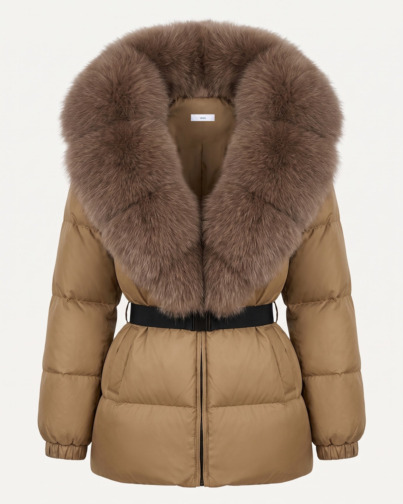 Duck Down Jacket with Fox Fur Trim Hood