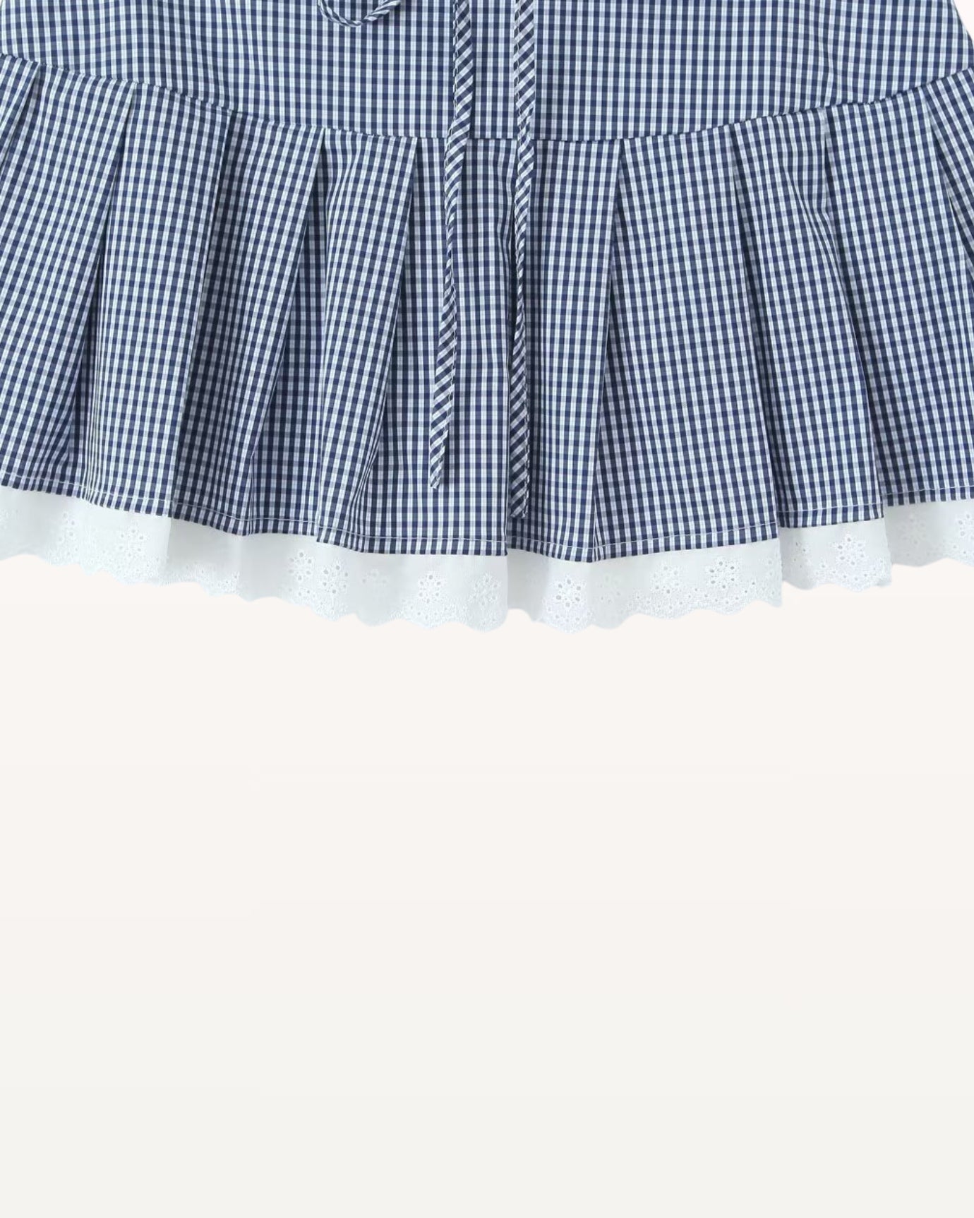 French Retro Blue Set Shirt & Skirt