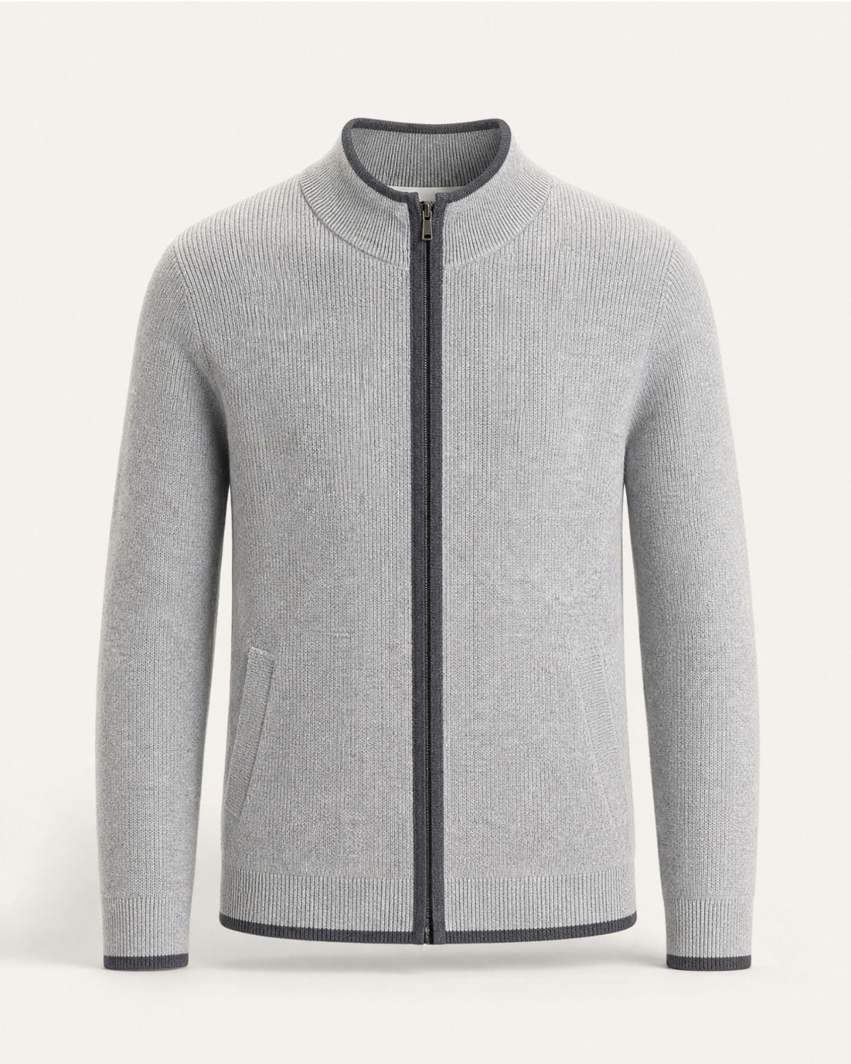 London Cashmere Full-Zip Cardigan Jacket