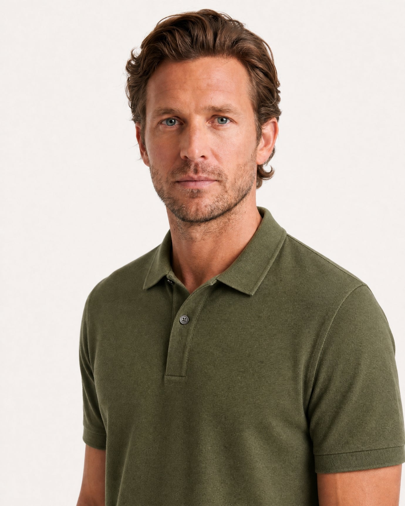 Short-Sleeve Merino Wool Collared Knit Polo