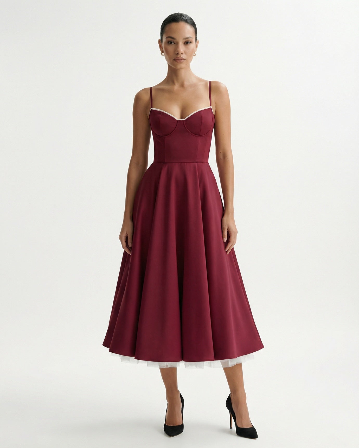 Giulia Midi Burgundy Dress